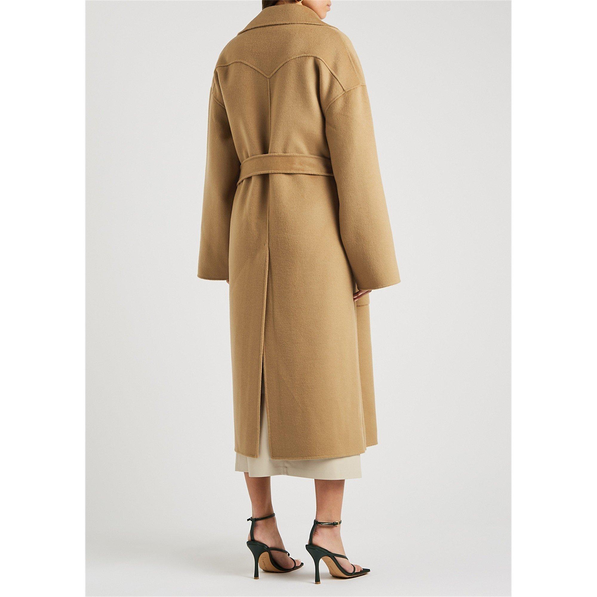CAMEL - Nanushka - C ALAMO CONT WOOL TIE COAT - 3