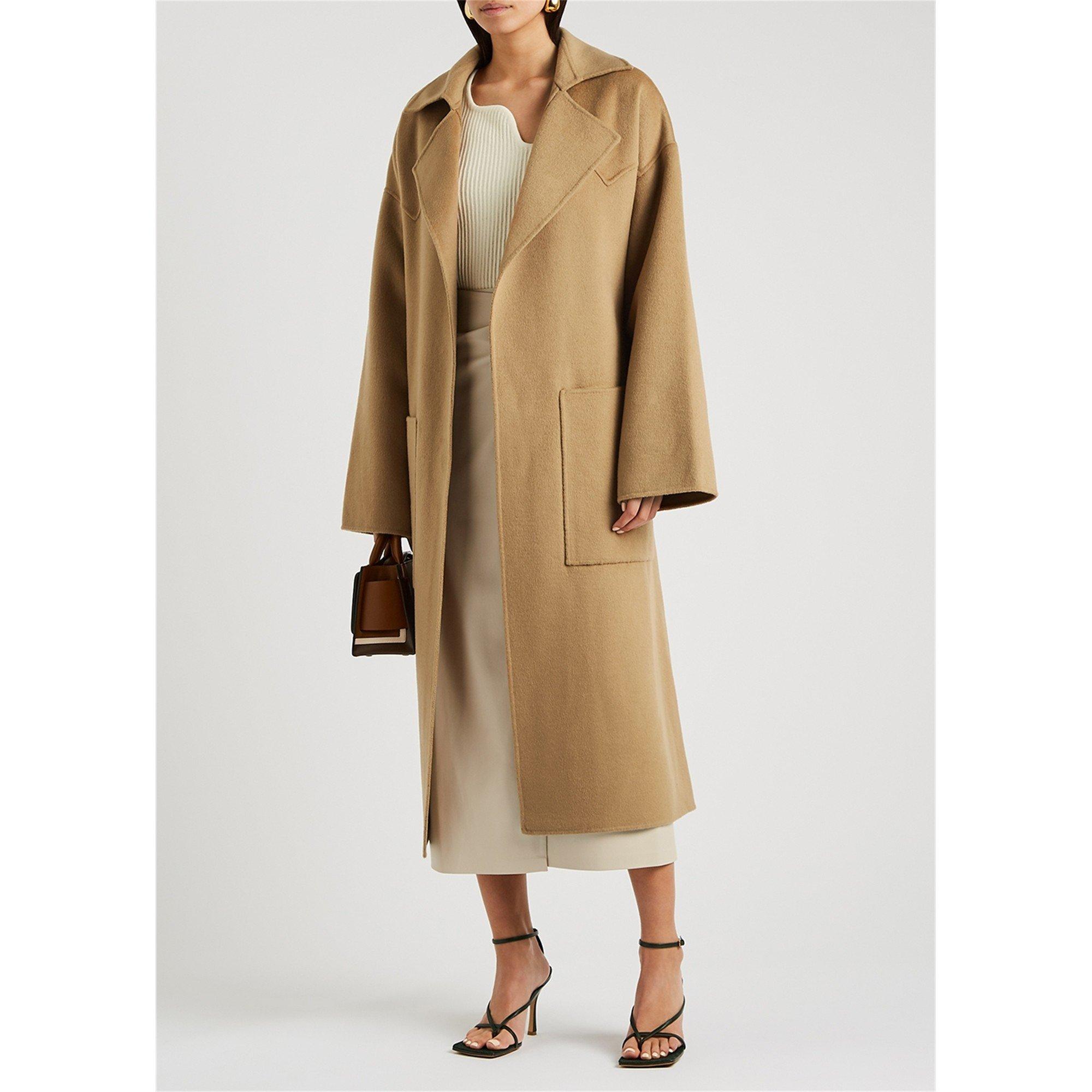 CAMEL - Nanushka - C ALAMO CONT WOOL TIE COAT - 5