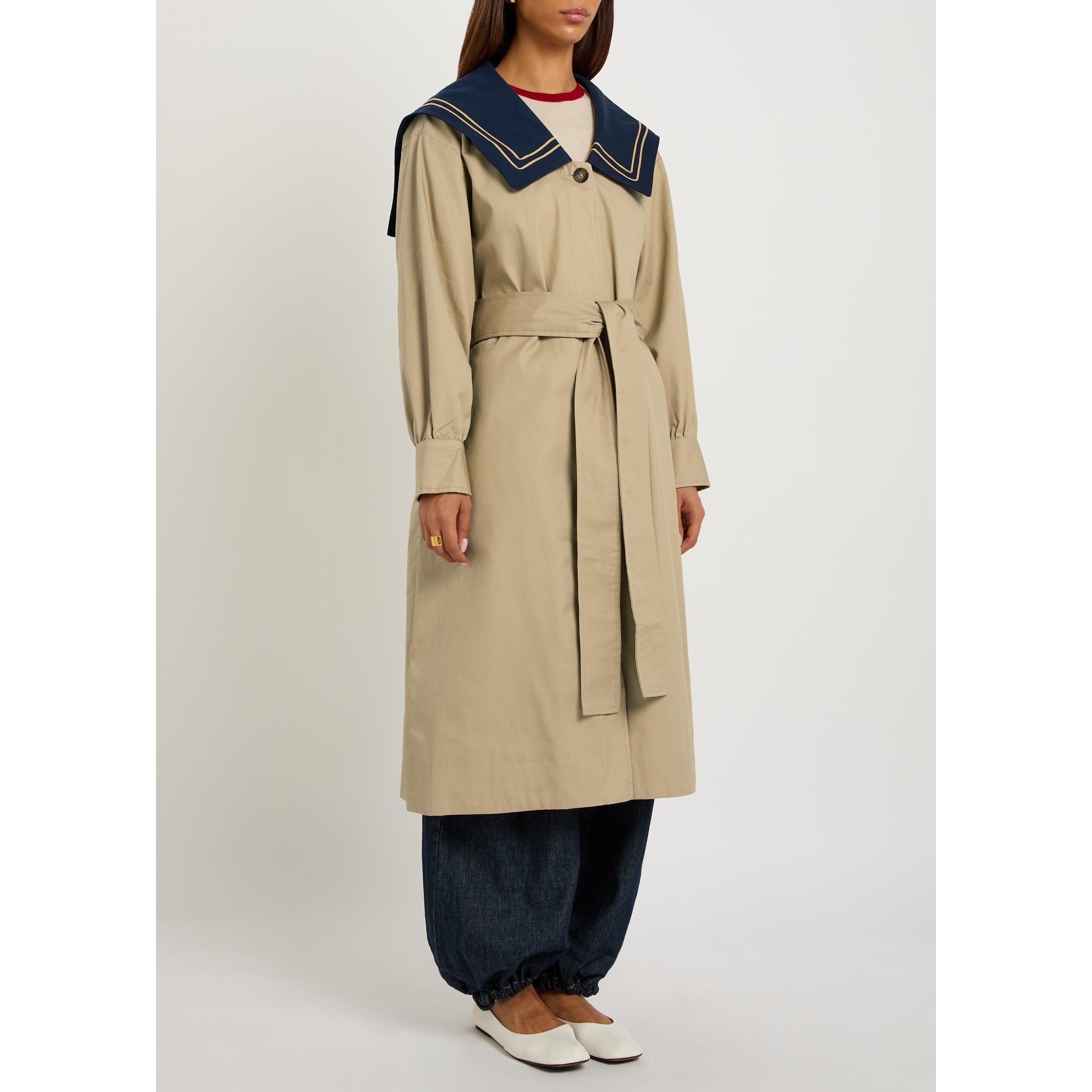 TAN - Damson Madder - Women's Ella Cotton Relaxed-Fit Trench Coat - 2