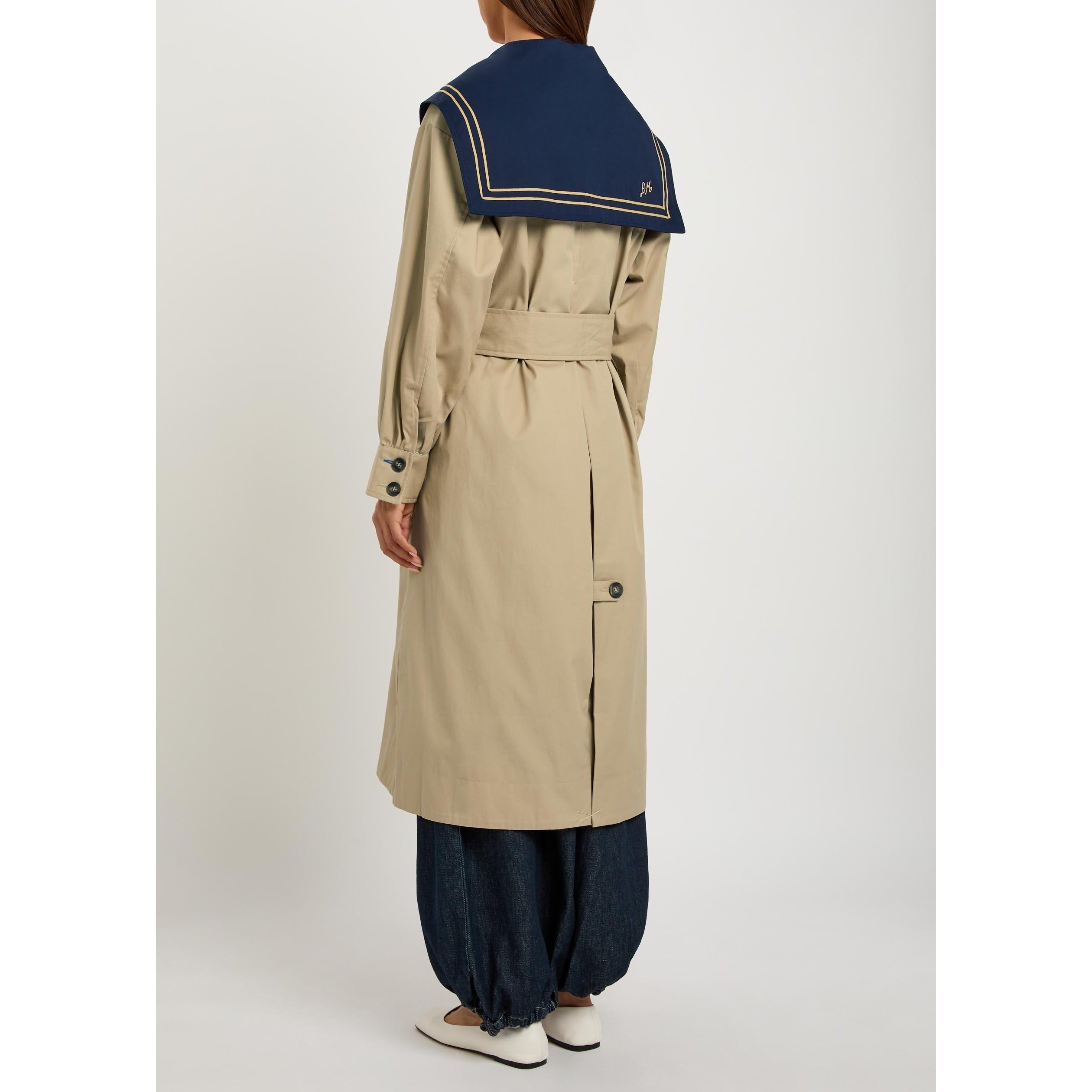 TAN - Damson Madder - Women's Ella Cotton Relaxed-Fit Trench Coat - 3