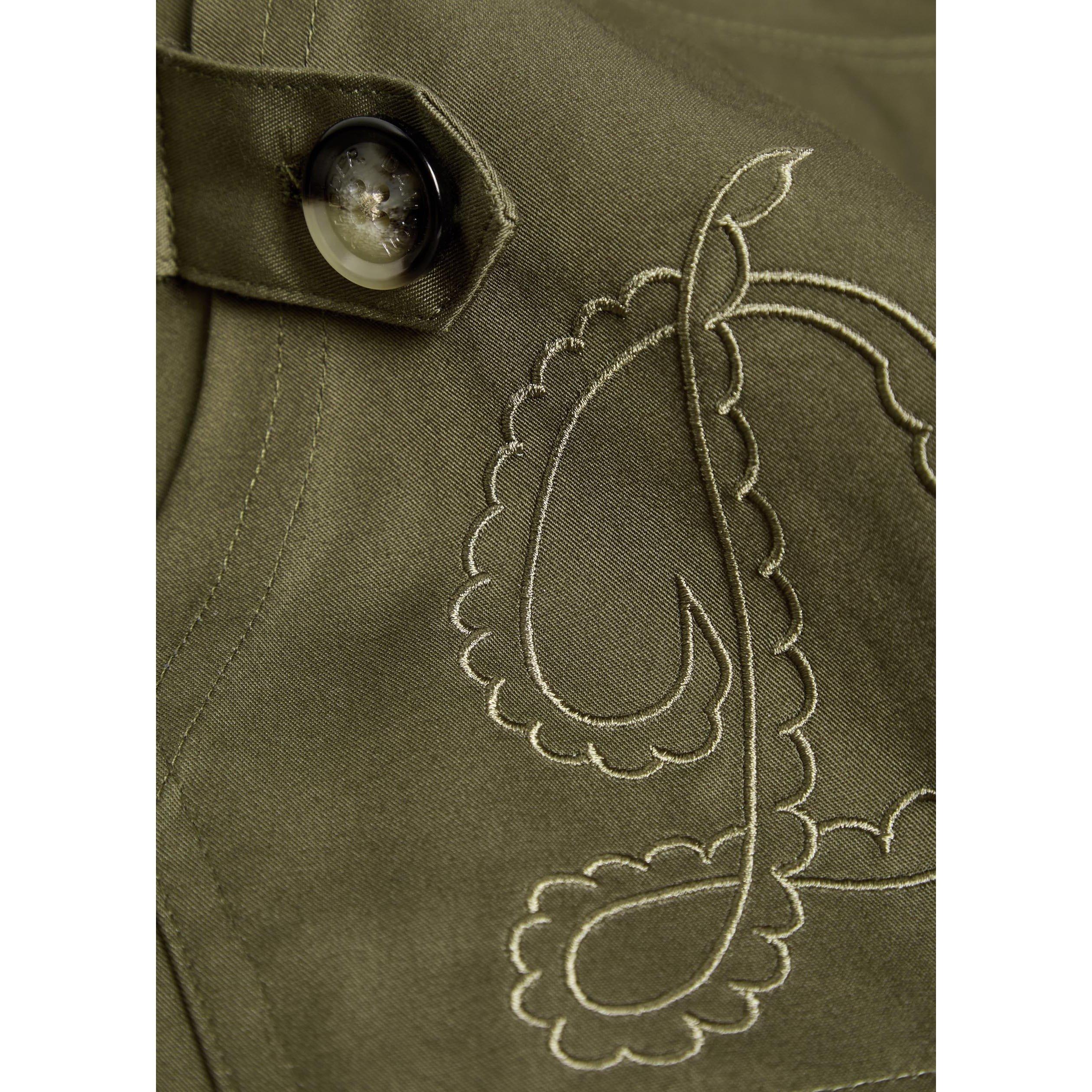 OLIVE - Damson Madder - Women's Jerry Cropped Cotton Oversized-Fit Trench Coat - 4
