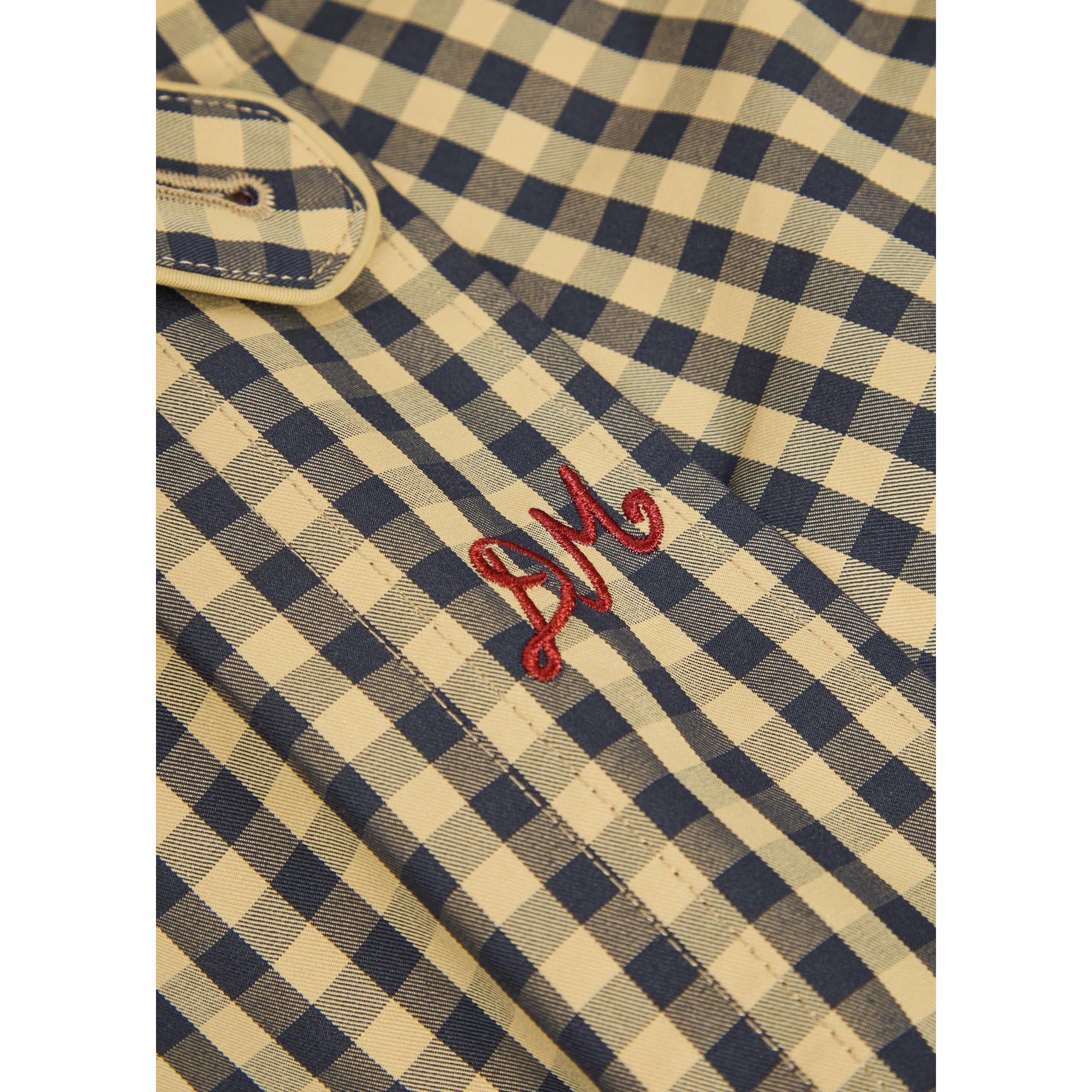 NAVY - Damson Madder - Women's Myrtle Gingham Cotton Trench Coat - 4