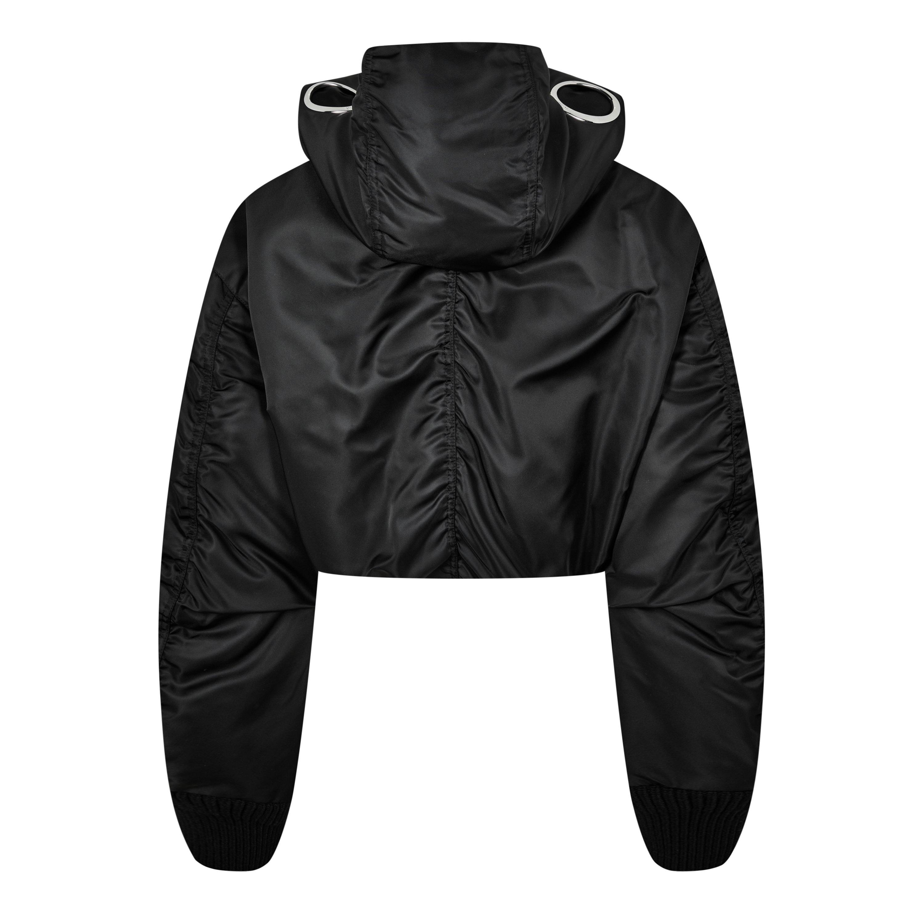 Black 999 - Moncler x Willow Smith - Women's Malek Detachable Hood Cropped Long Sleeve Down Bomber Jacket - 6
