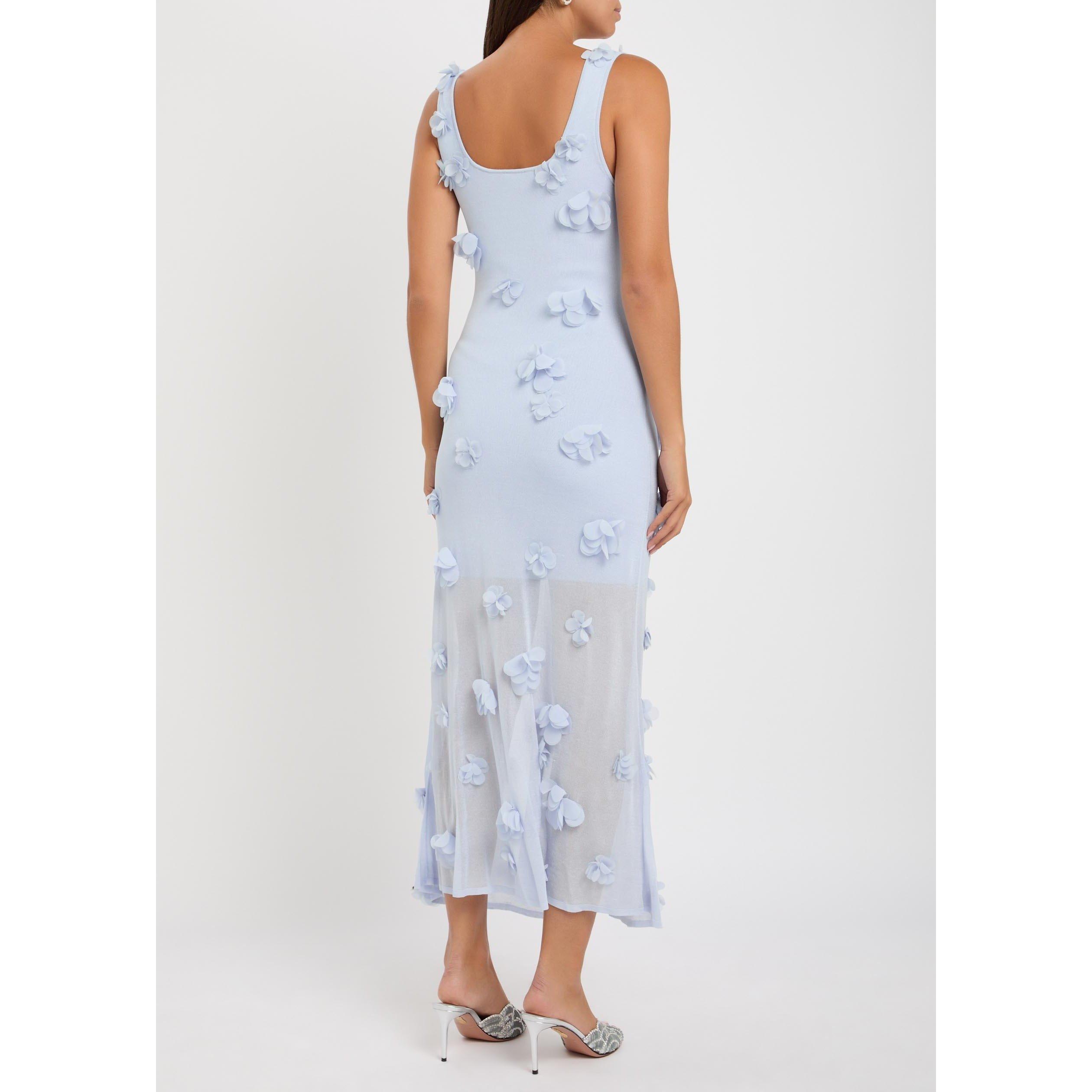 LIGHT BLUE - Jonathan Simkhai - Women's Ivi Floral Embroidered Knitted Midi Dress - 3