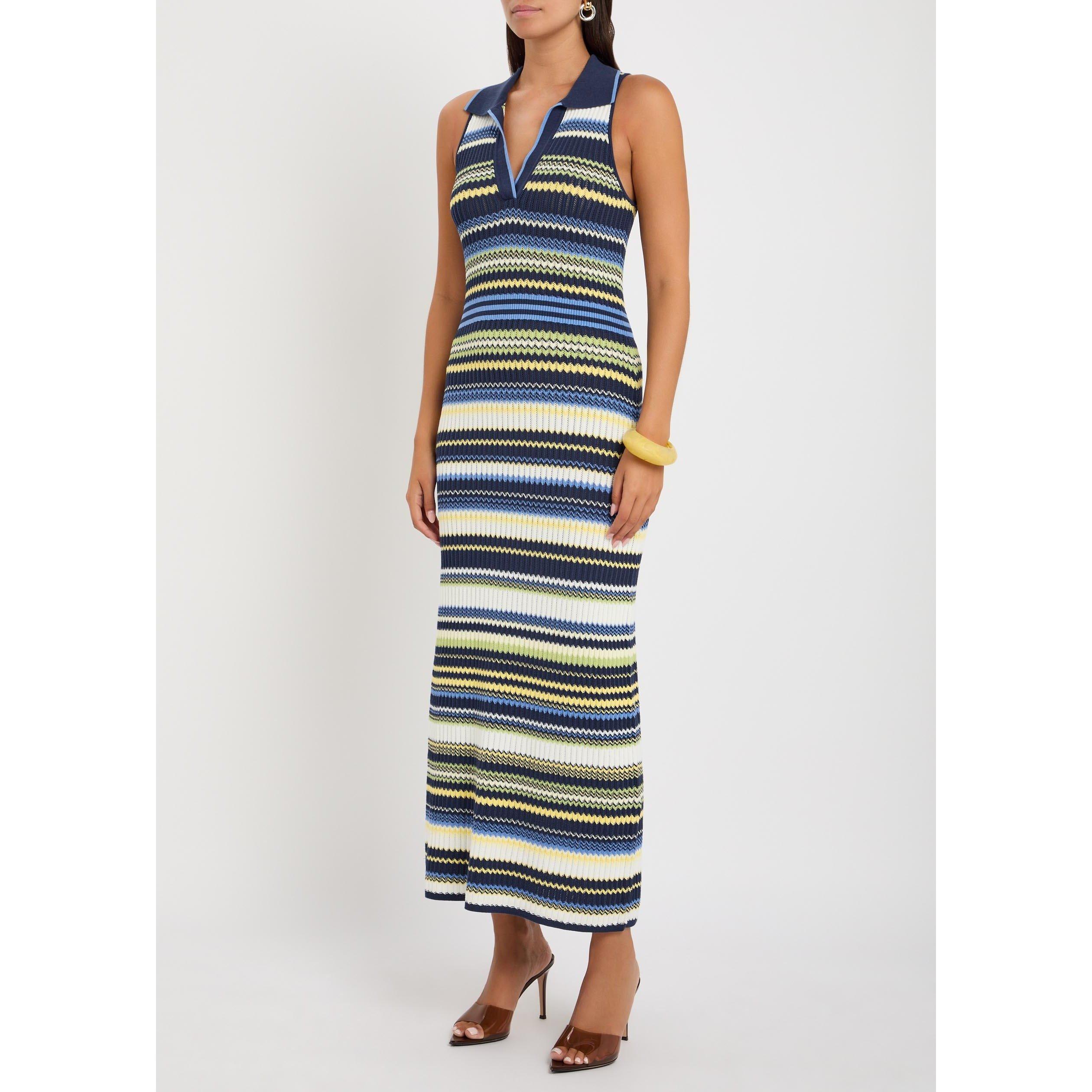 NAVY AND OTHER - Jonathan Simkhai - Women's Kerrin Cotton Knitted Dress - 2