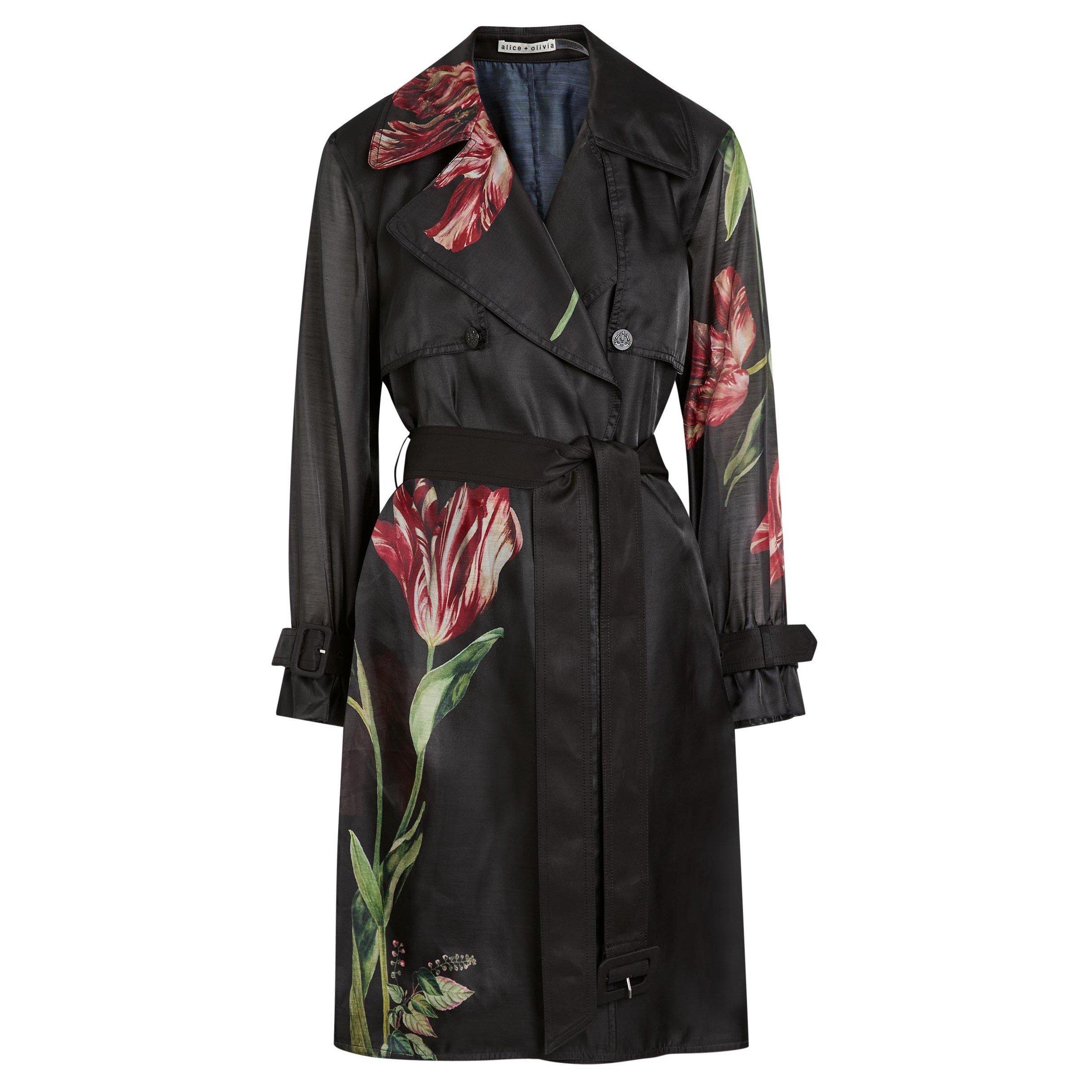 BLACK AND OTHER - Alice And Olivia - C Silvia Sheer Combo Trench - 1