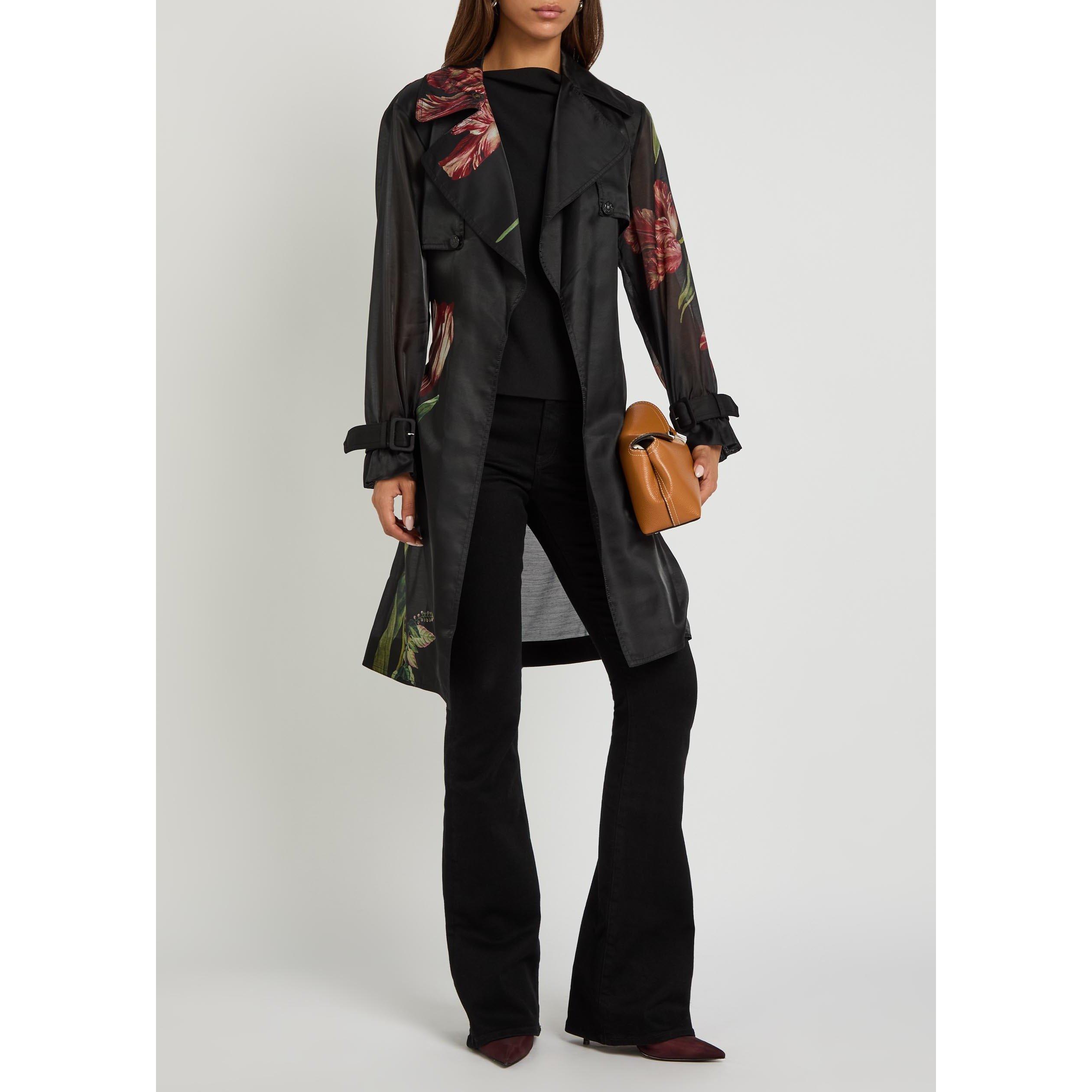 BLACK AND OTHER - Alice And Olivia - C Silvia Sheer Combo Trench - 5