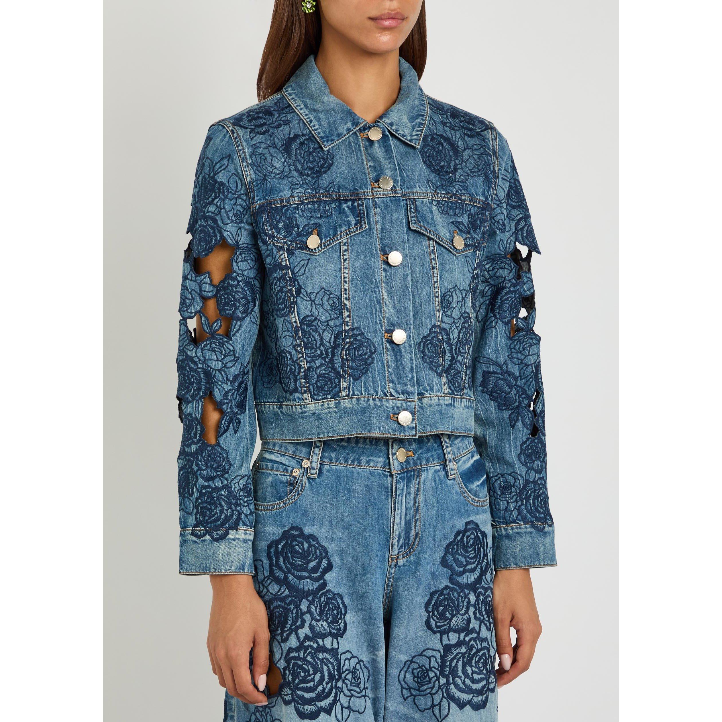 BLUE - Alice And Olivia - JKT Chloe Embr Denim Jacket - 2