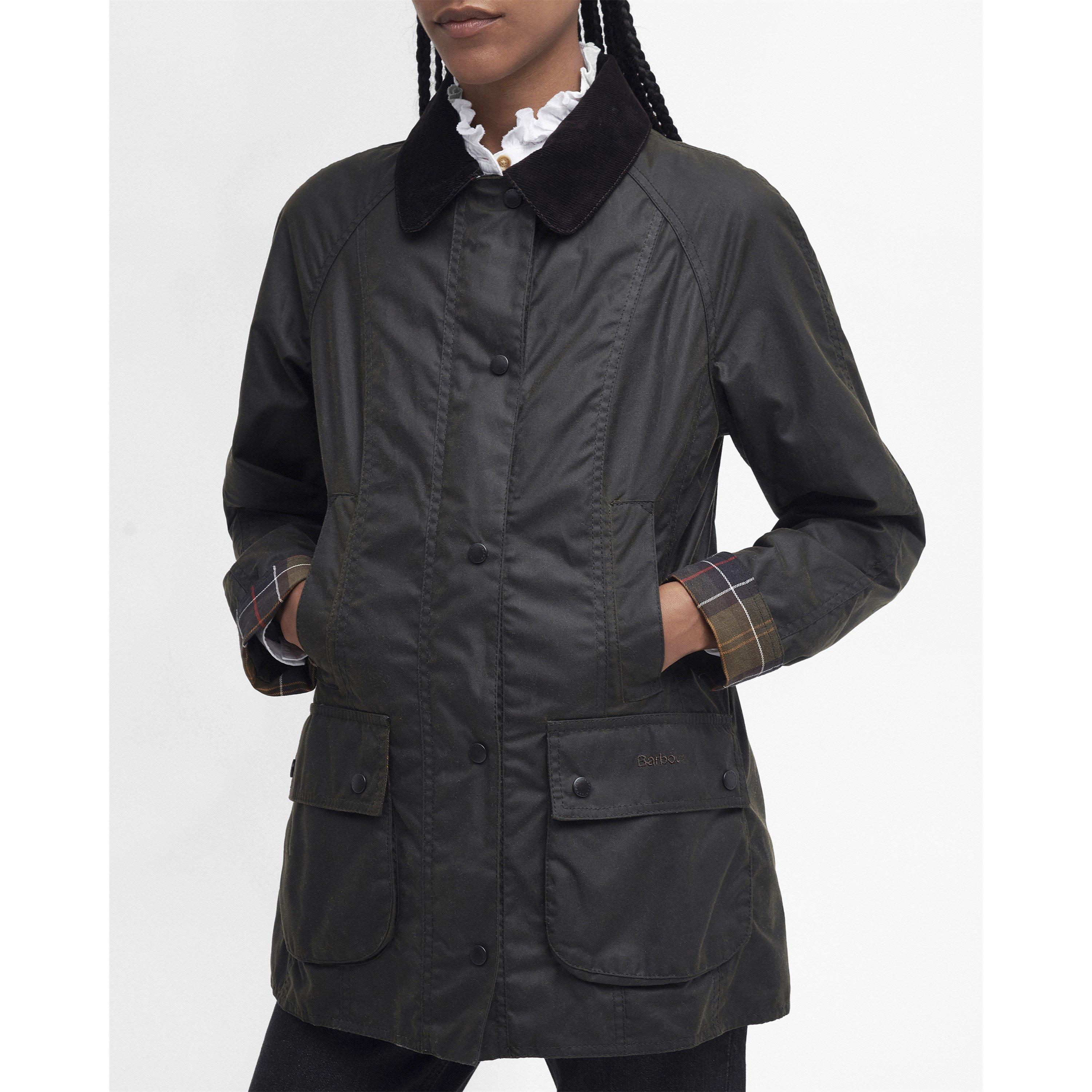 Olive - Barbour - Womens Beadnell® Wax Jacket - 6