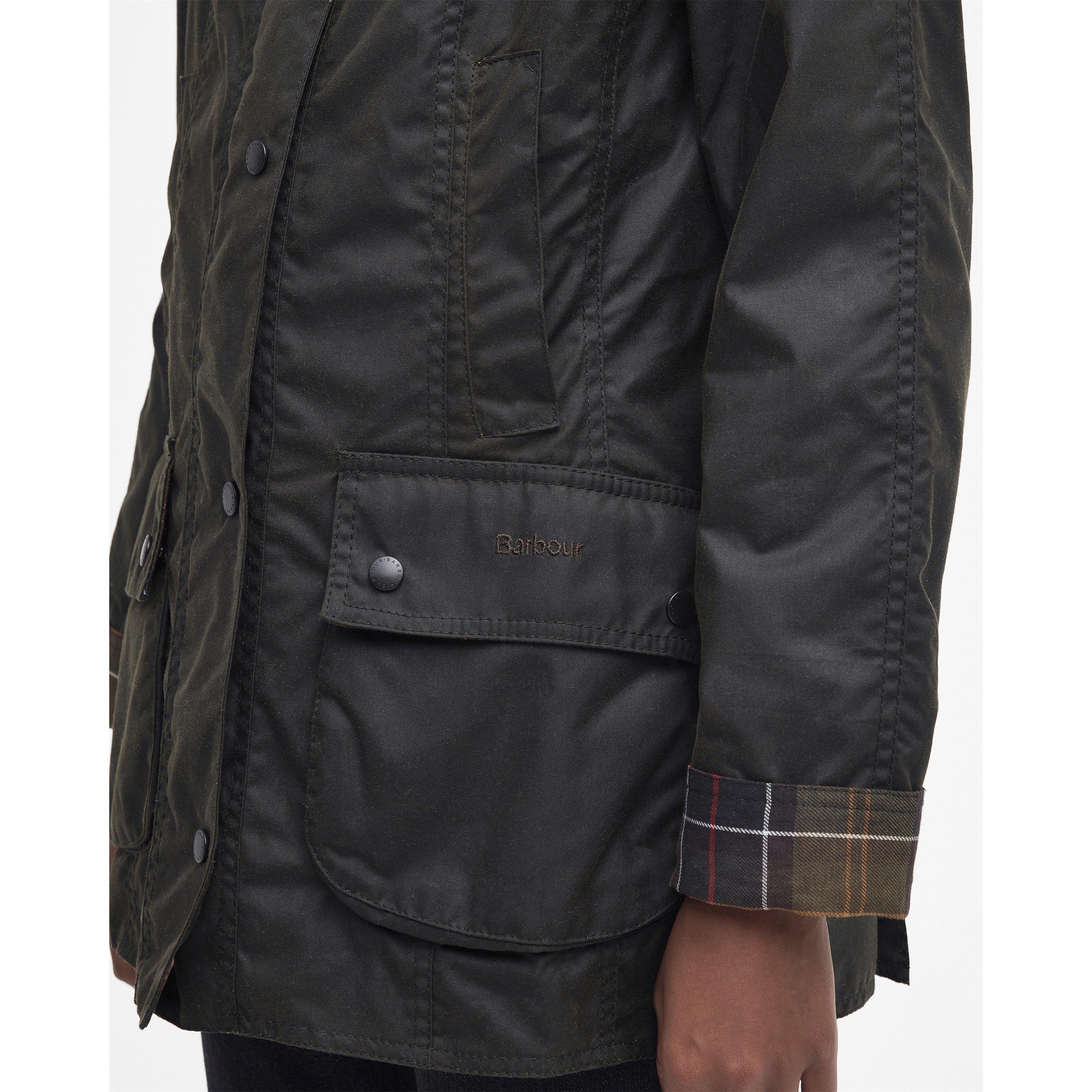 Olive - Barbour - Womens Beadnell® Wax Jacket - 8