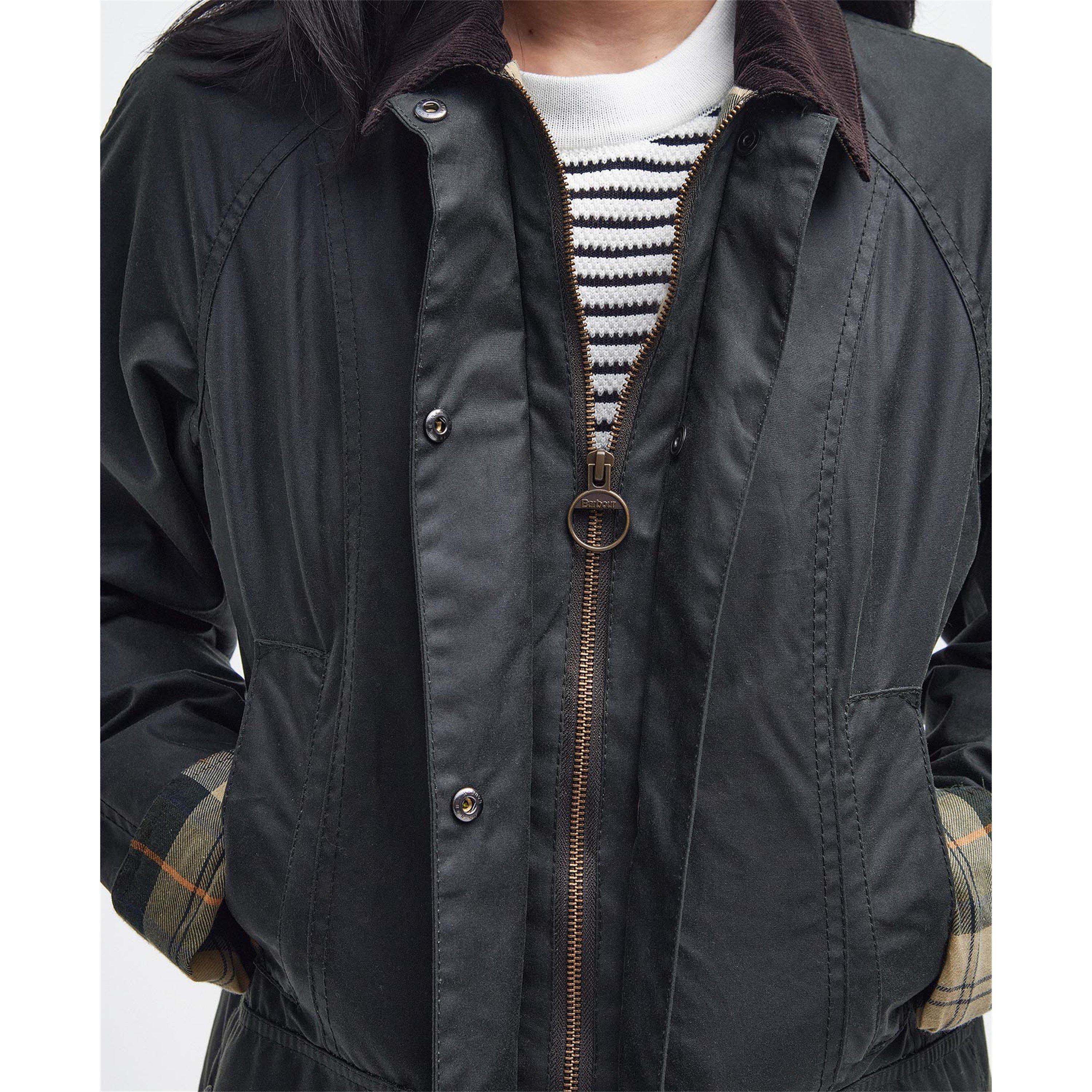 Sage - Barbour - Women's Beadnell Waxed Cotton Water Resistant Wax Jacket - 11