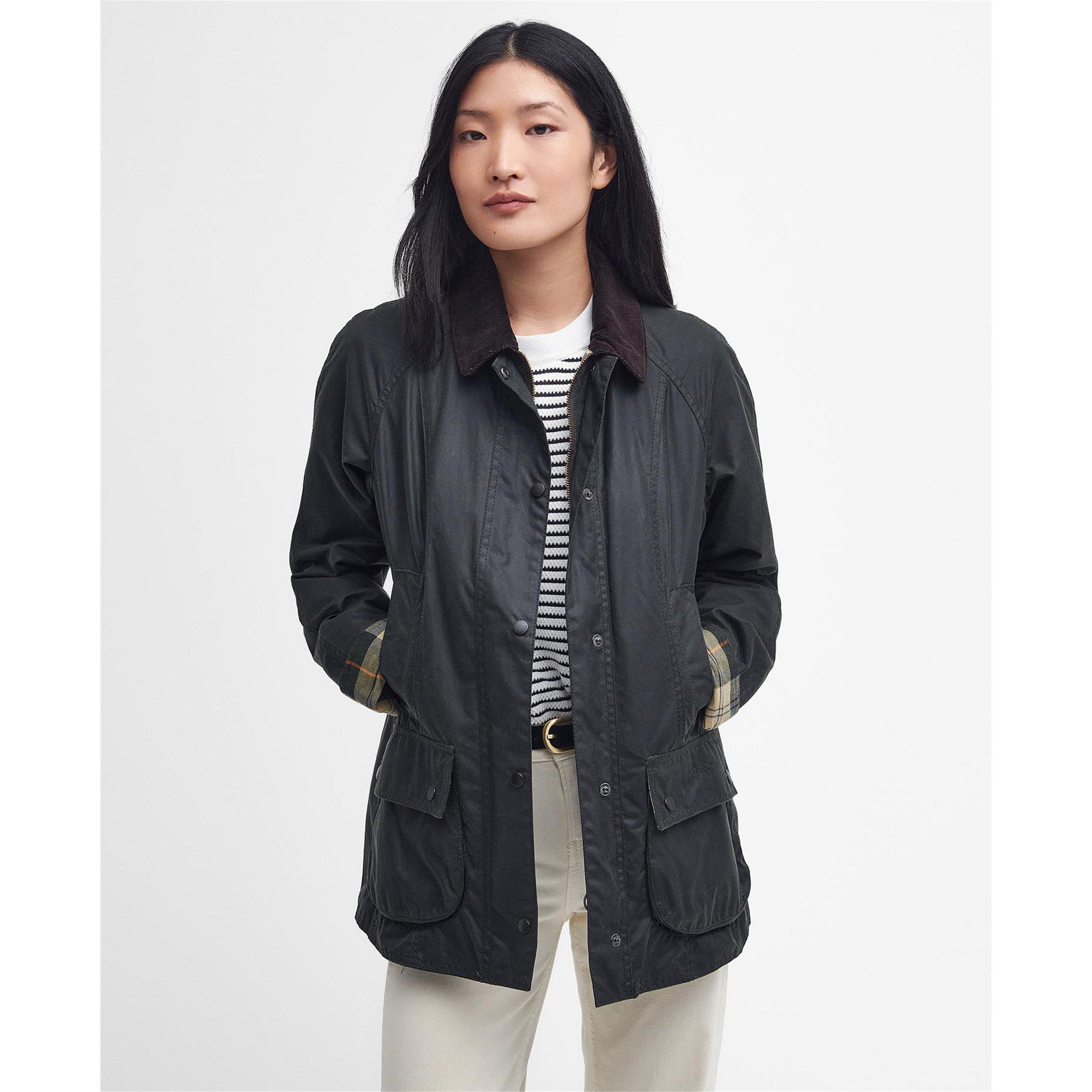 Sage - Barbour - Women's Beadnell Waxed Cotton Water Resistant Wax Jacket - 3