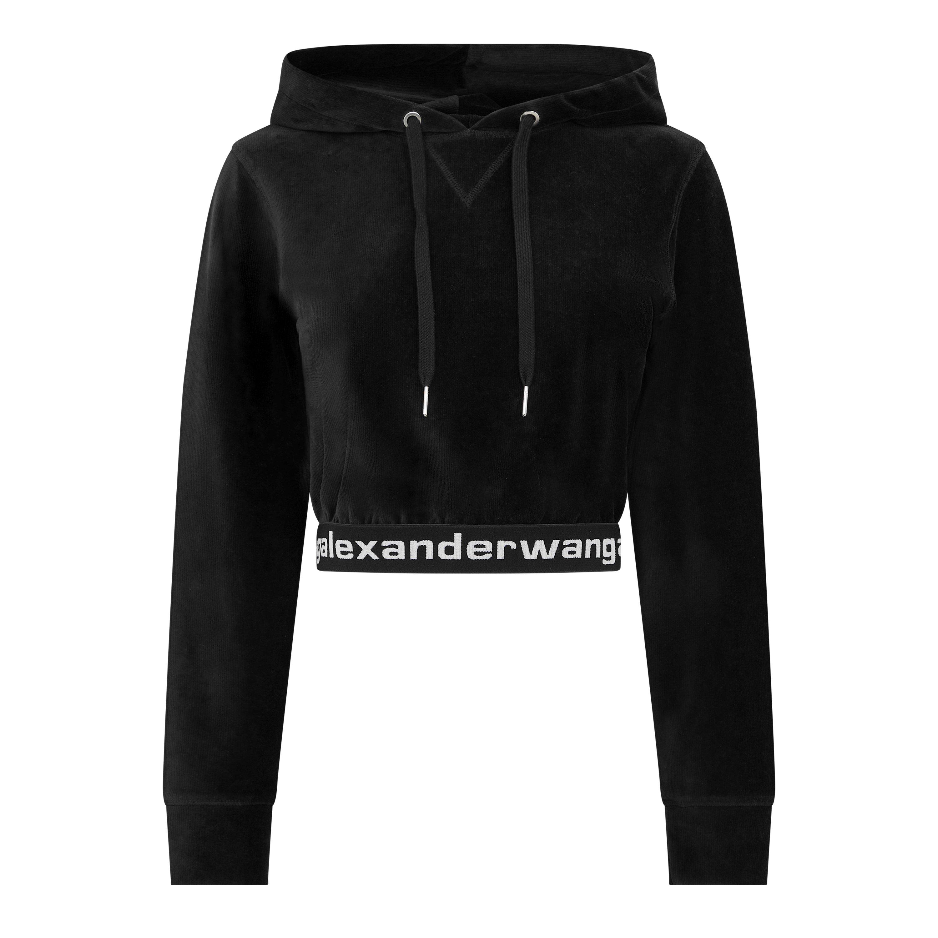 BLACK - T by Alexander Wang - SW STRETCH CORD CROP LS S - 1