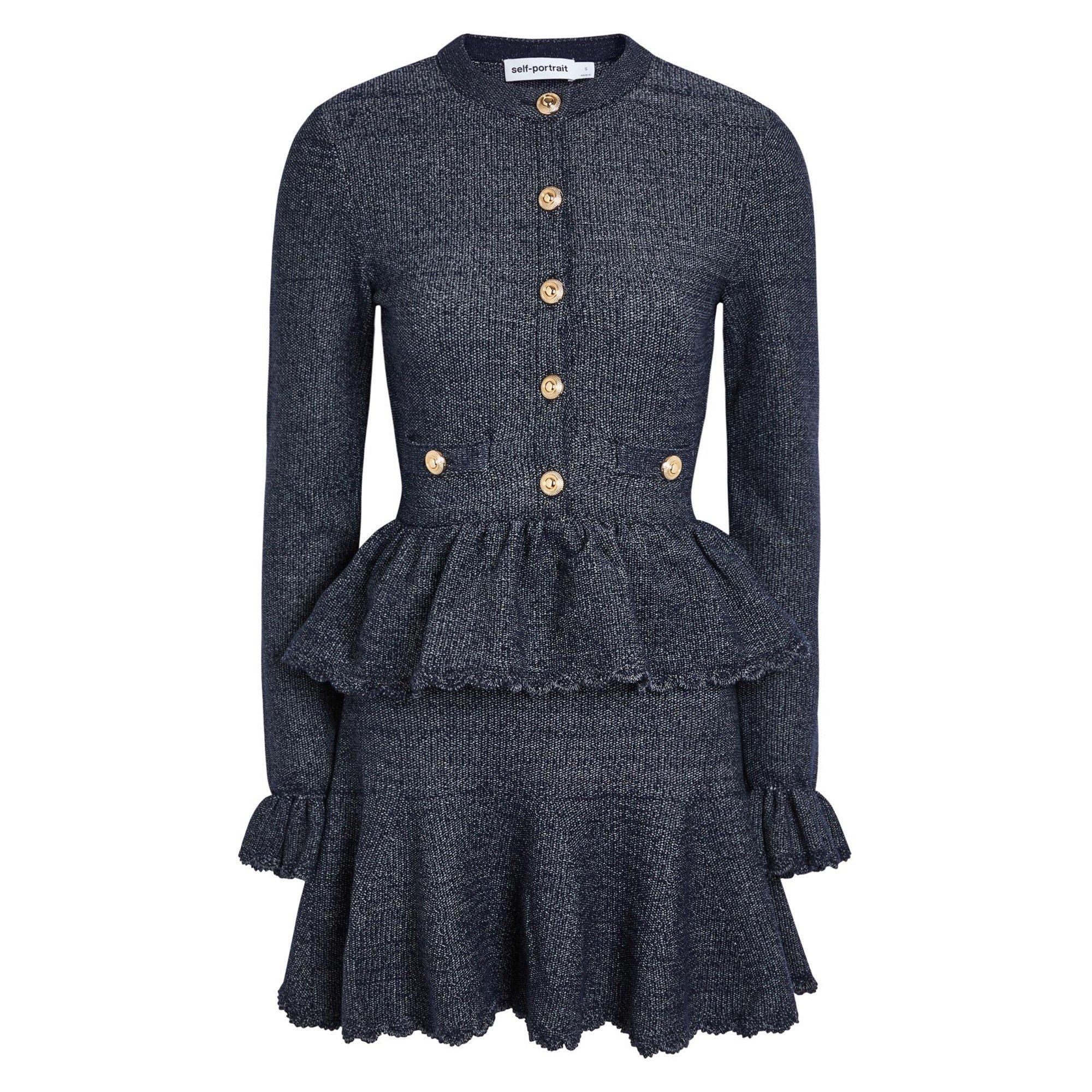 NAVY - Self Portrait - SD NAVY KNIT MINI DRESS