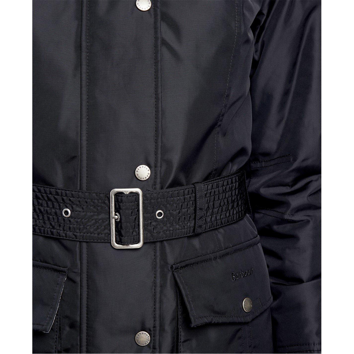 Black - Barbour International - Women's Outlaw Waterproof Windproof Hooded Long Sleeve Slim Fit Rain Anorak - 11