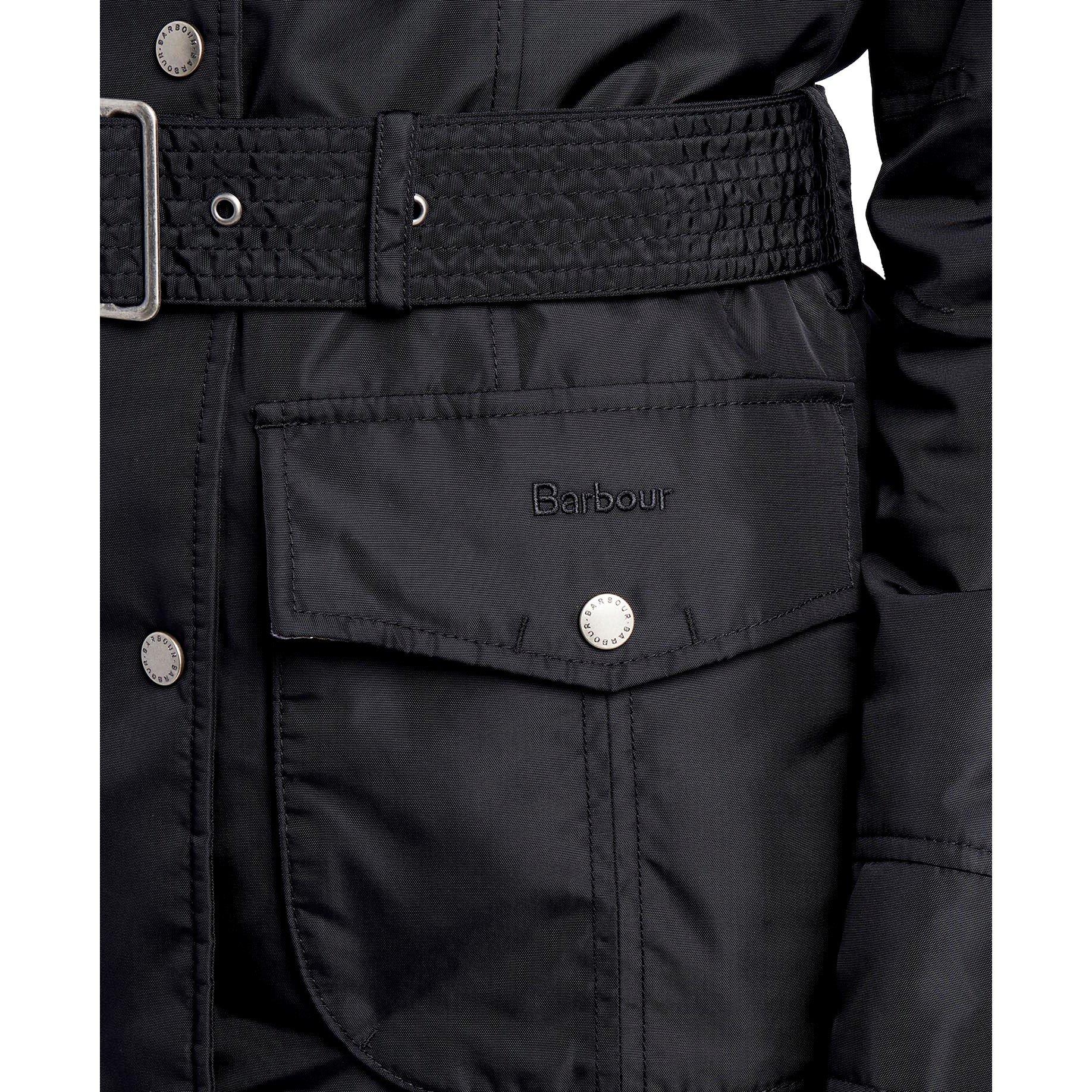 Black - Barbour International - Women's Outlaw Waterproof Windproof Hooded Long Sleeve Slim Fit Rain Anorak - 12