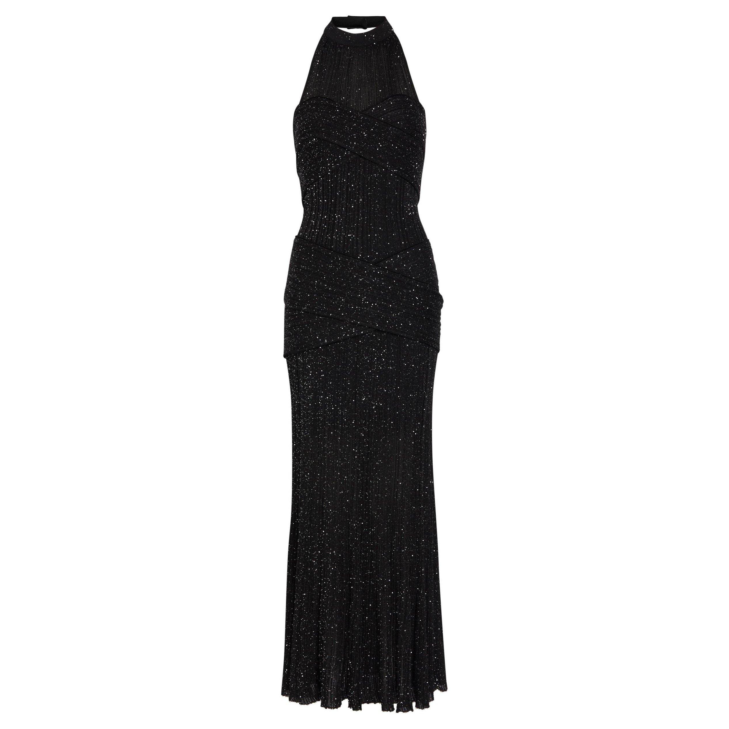 BLACK - Balmain - GLITTERED VISCOSE FLECHAGE LON - 1
