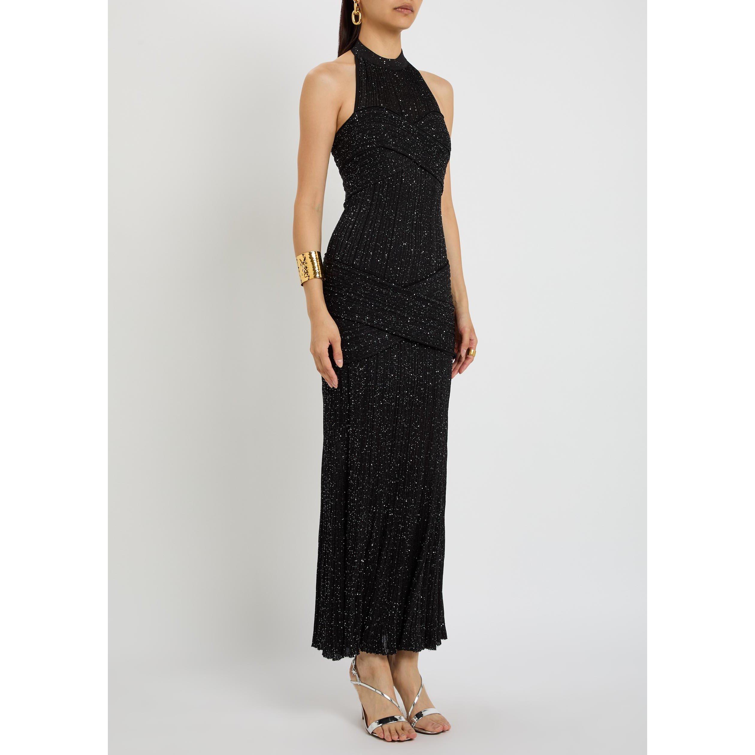 BLACK - Balmain - GLITTERED VISCOSE FLECHAGE LON - 2
