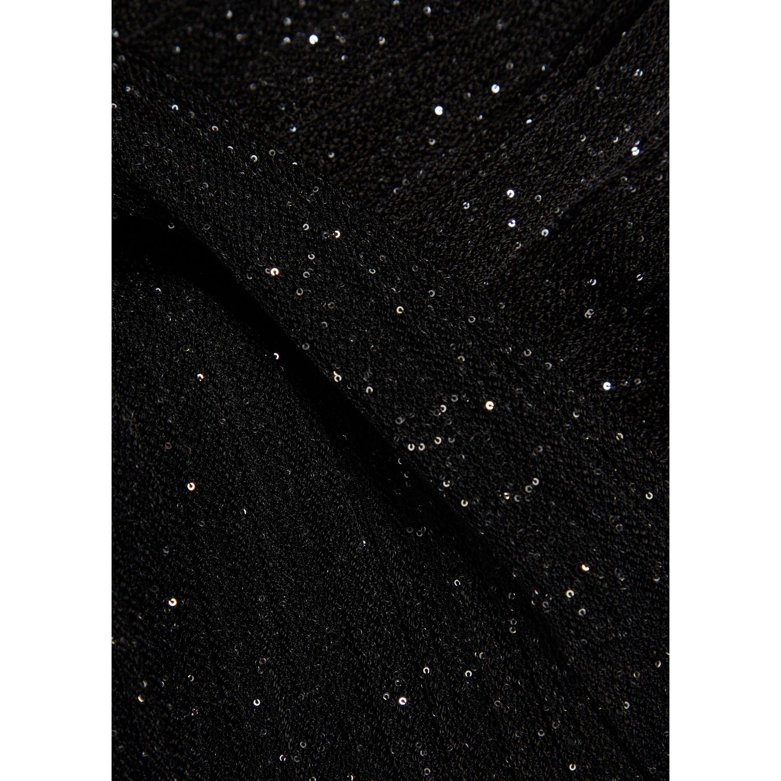 BLACK - Balmain - GLITTERED VISCOSE FLECHAGE LON - 4