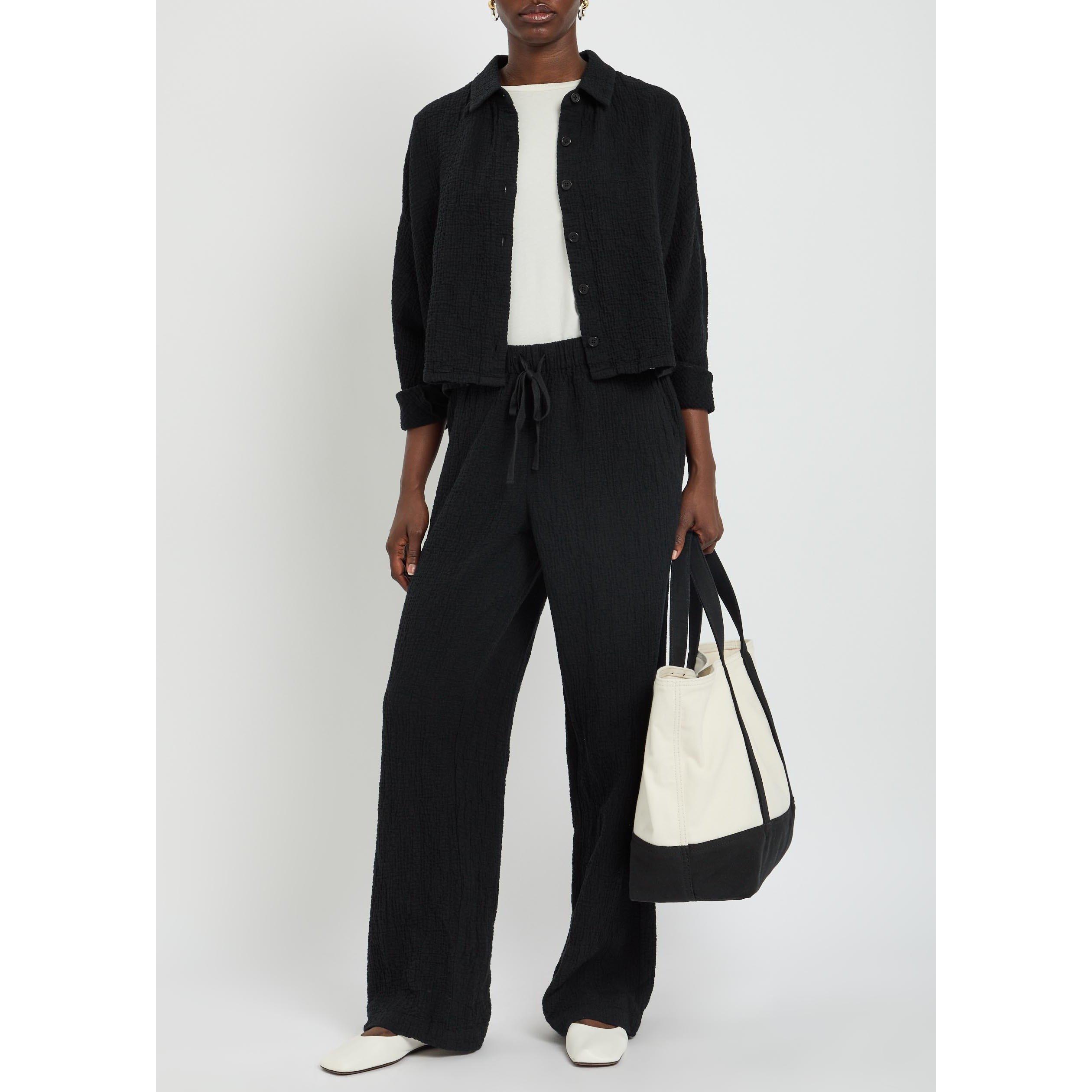 BLACK - Eileen Fisher - CLASSIC COLLAR CROPPED JACKET - 5