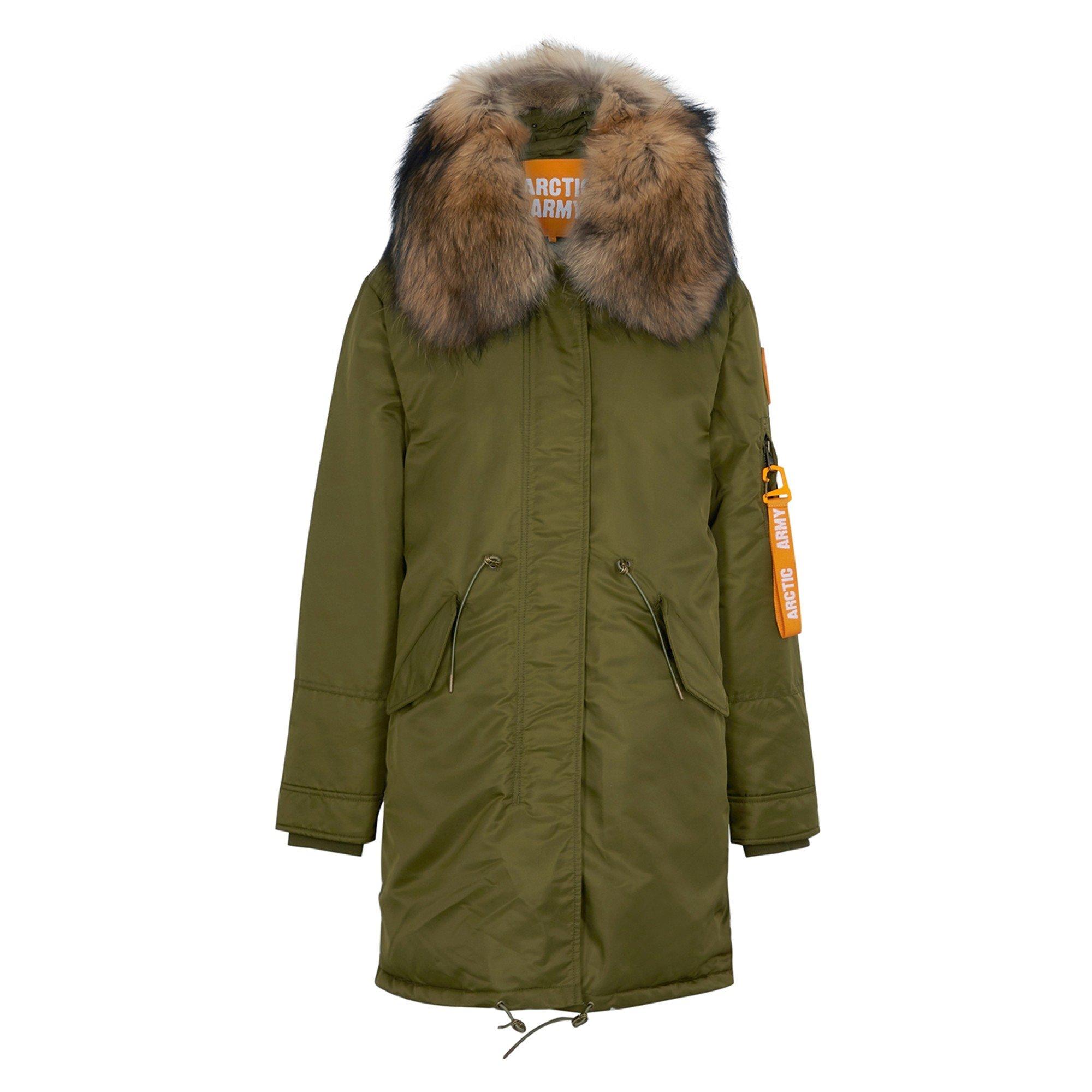 KHAKI - Arctic Army - JKT PARKA FUR HOODED JACKET - 1