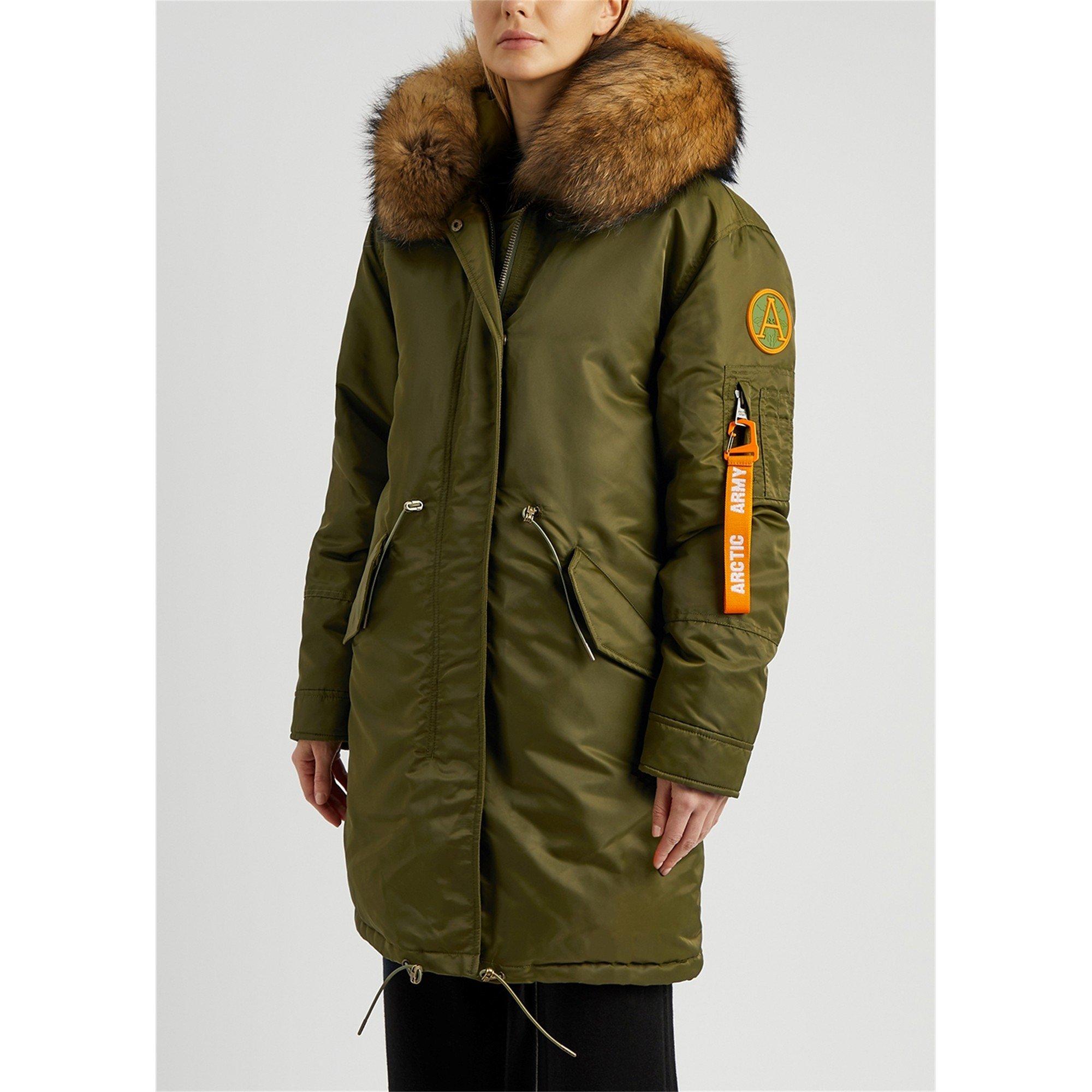 KHAKI - Arctic Army - JKT PARKA FUR HOODED JACKET - 2