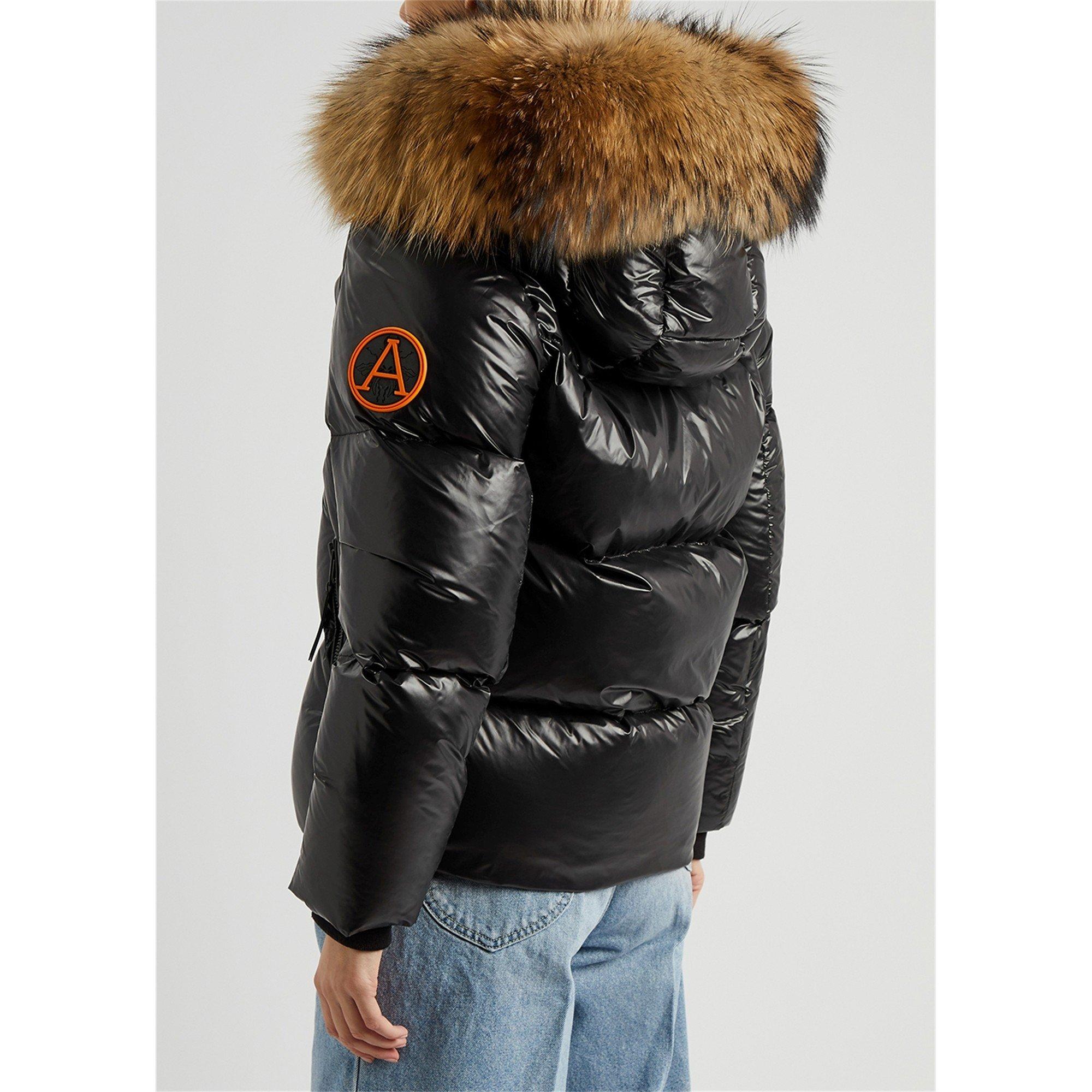 BLACK - Arctic Army - JKT SHORT FUR SHINY PUFFER JKT - 3