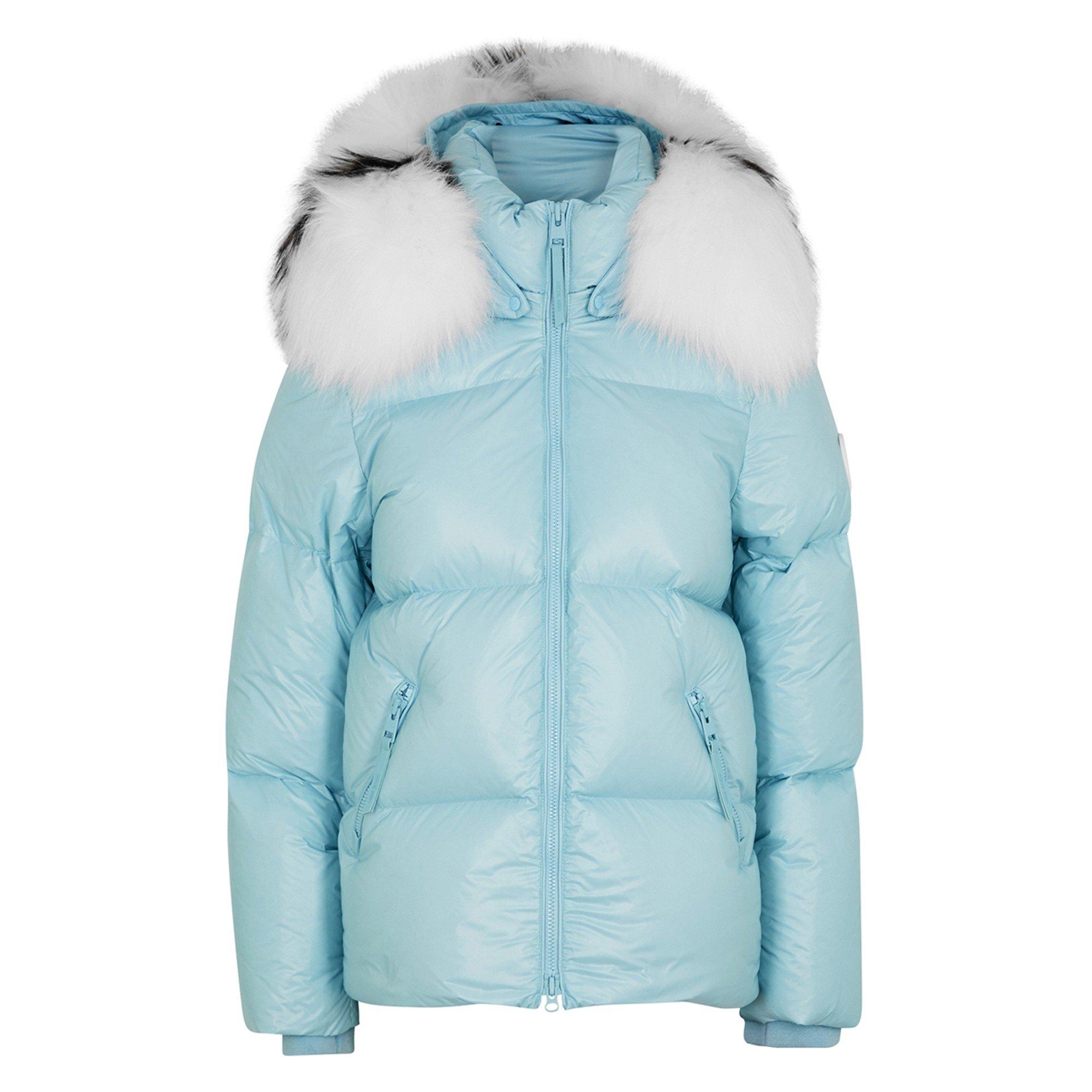 LIGHT BLUE - Arctic Army - JKT SHORT FUR HOOD PUFFER - 1