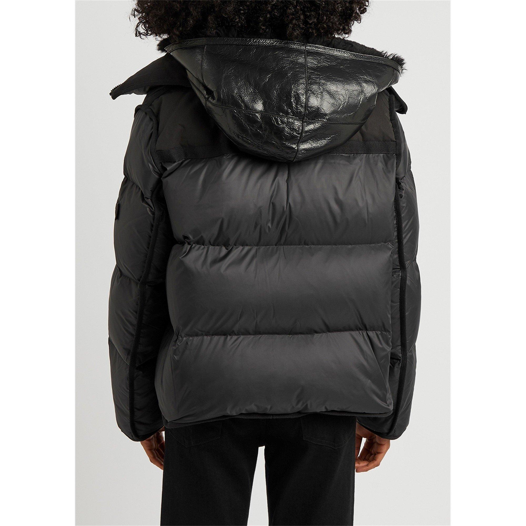 BLACK - Yves Salomon - J FUR COLLAR SHORT PUFFER JACK - 3
