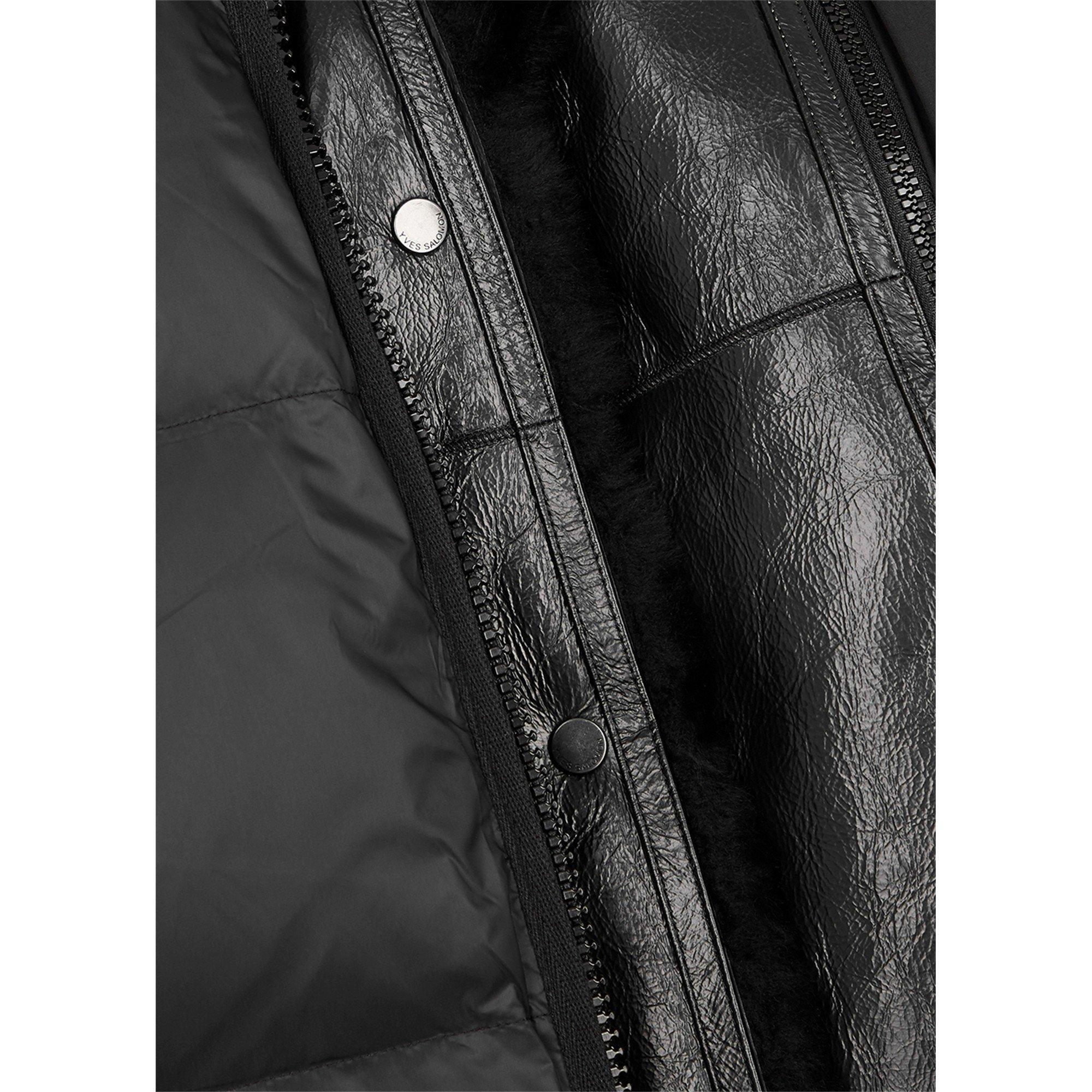 BLACK - Yves Salomon - J FUR COLLAR SHORT PUFFER JACK - 4