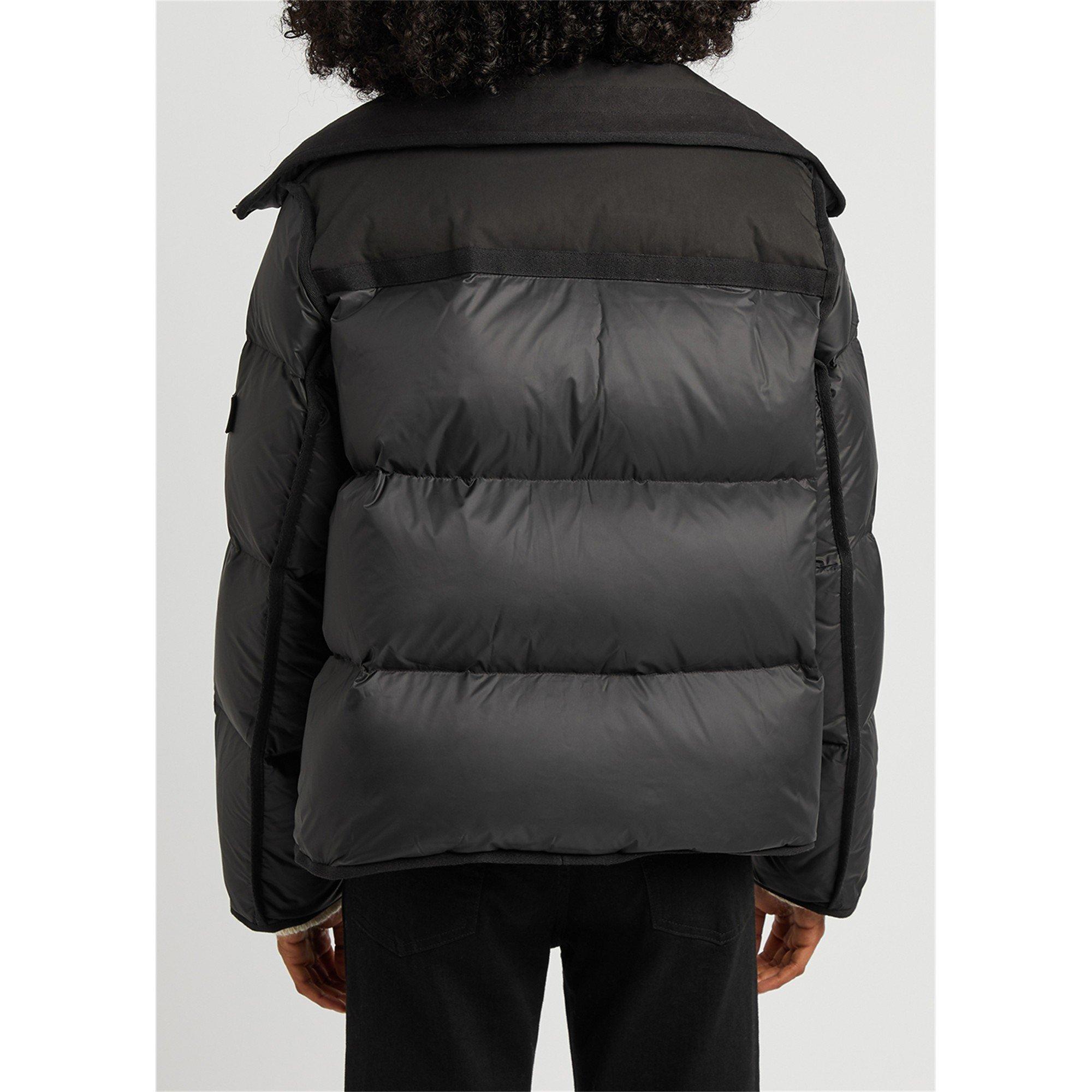 BLACK - Yves Salomon - J FUR COLLAR SHORT PUFFER JACK - 5