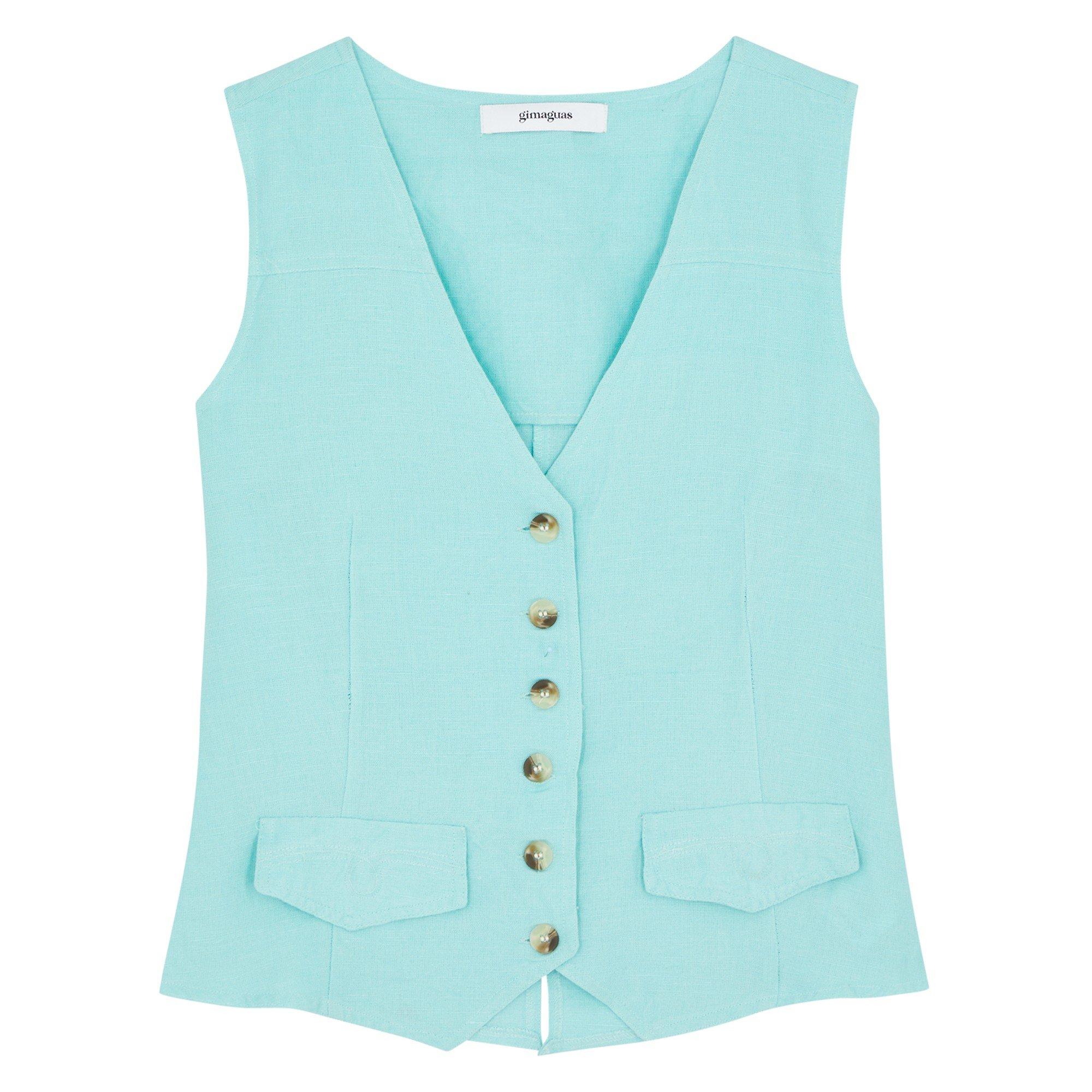 BLUE - Gimaguas - Women's Sole Linen Waistcoat - 1