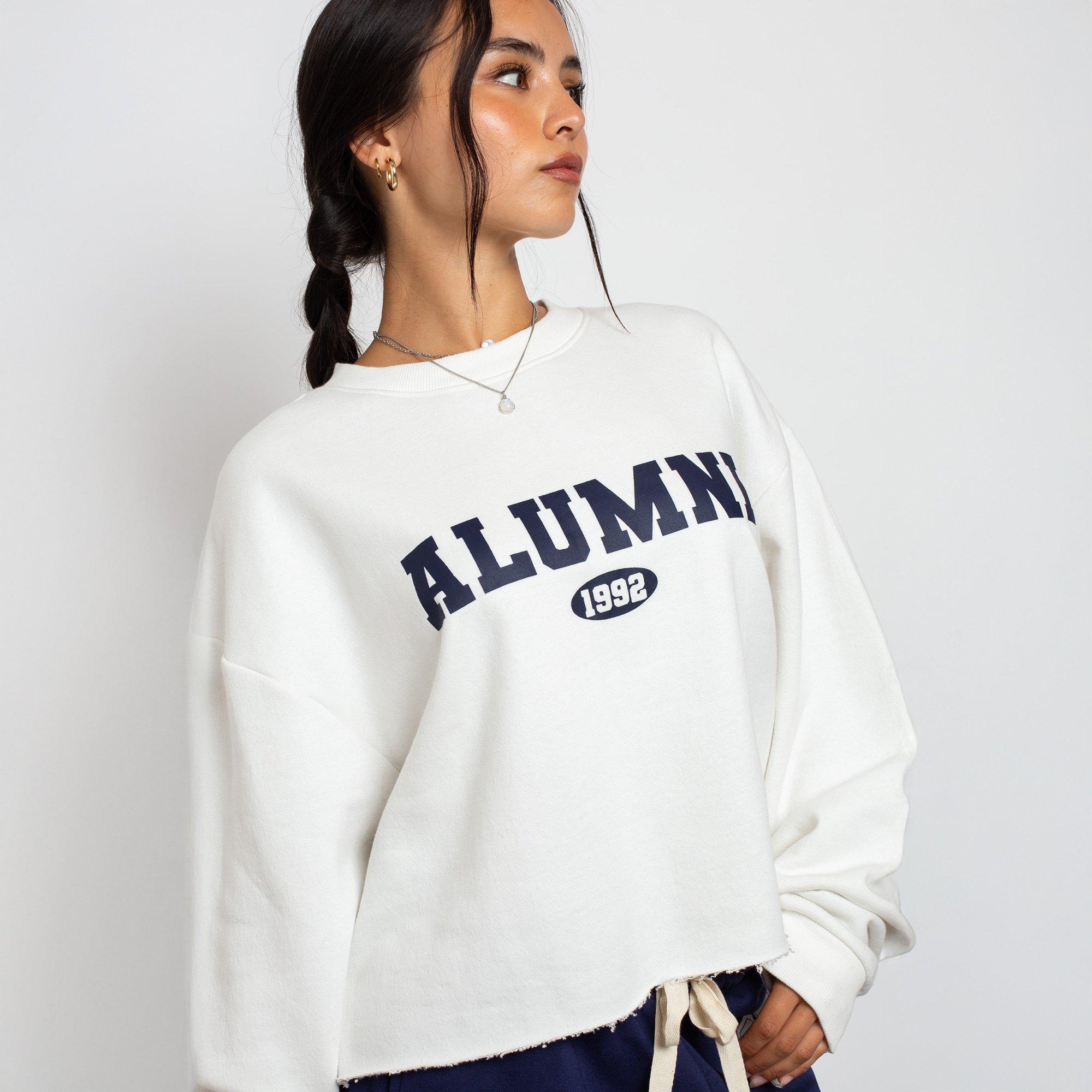 WHITE - Daisy Street - DS Graphic Cropped Sweater - 3