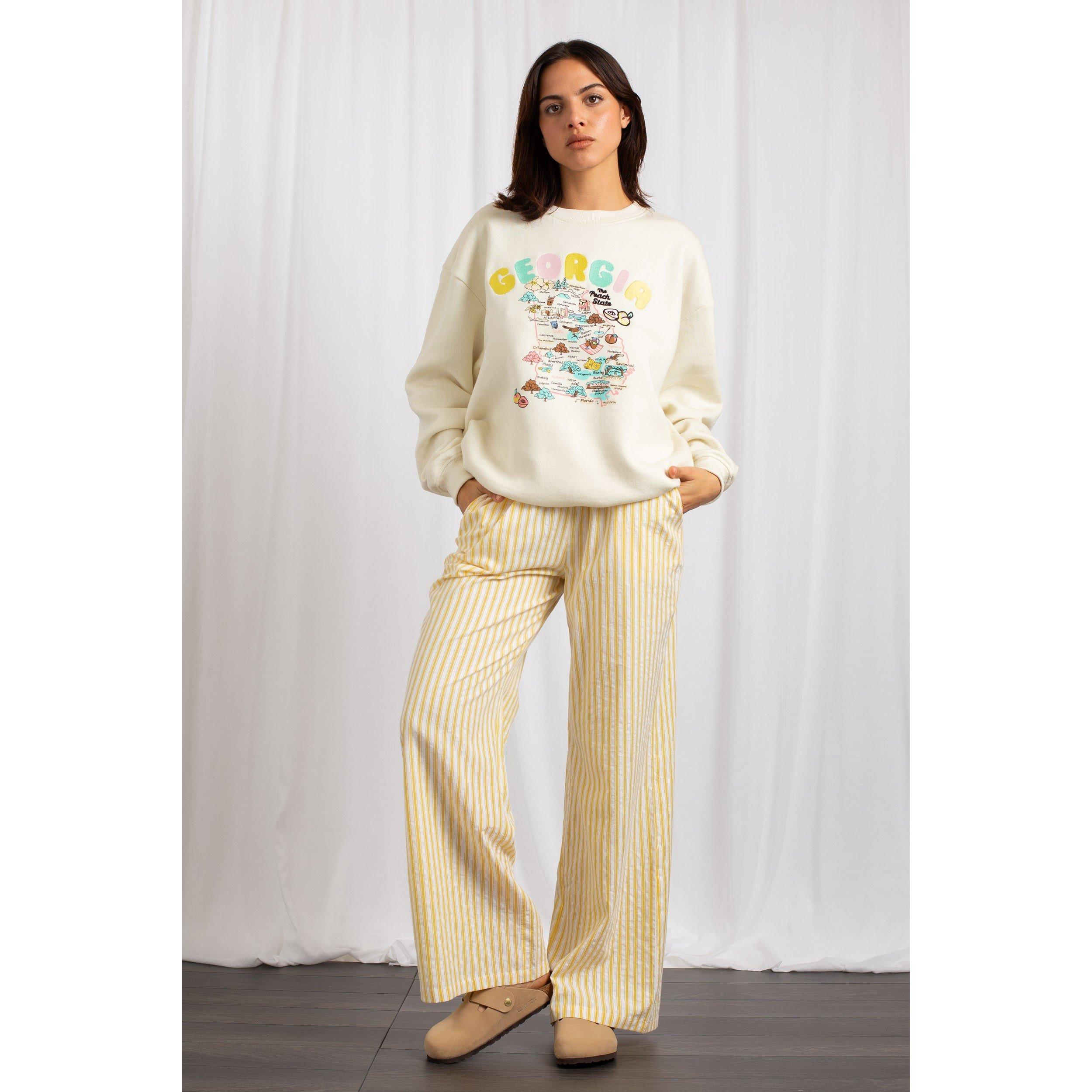 WHITE - Daisy Street - Street Georgia Map Graphic Pullover Sweatshirt - 7