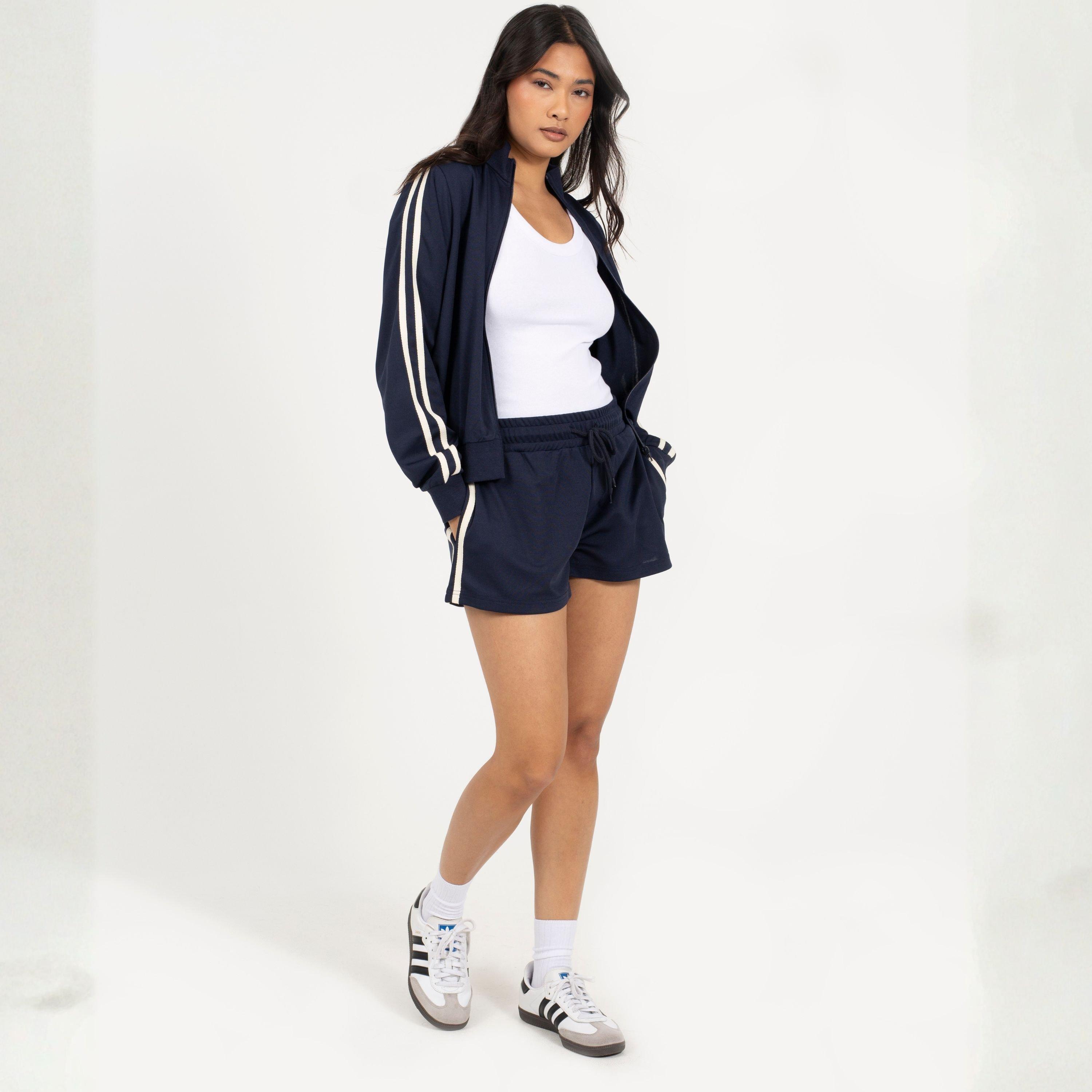 Navy/Cream - Brave Soul - BS Womens Track Jacket with Side Stripe Detail - 4