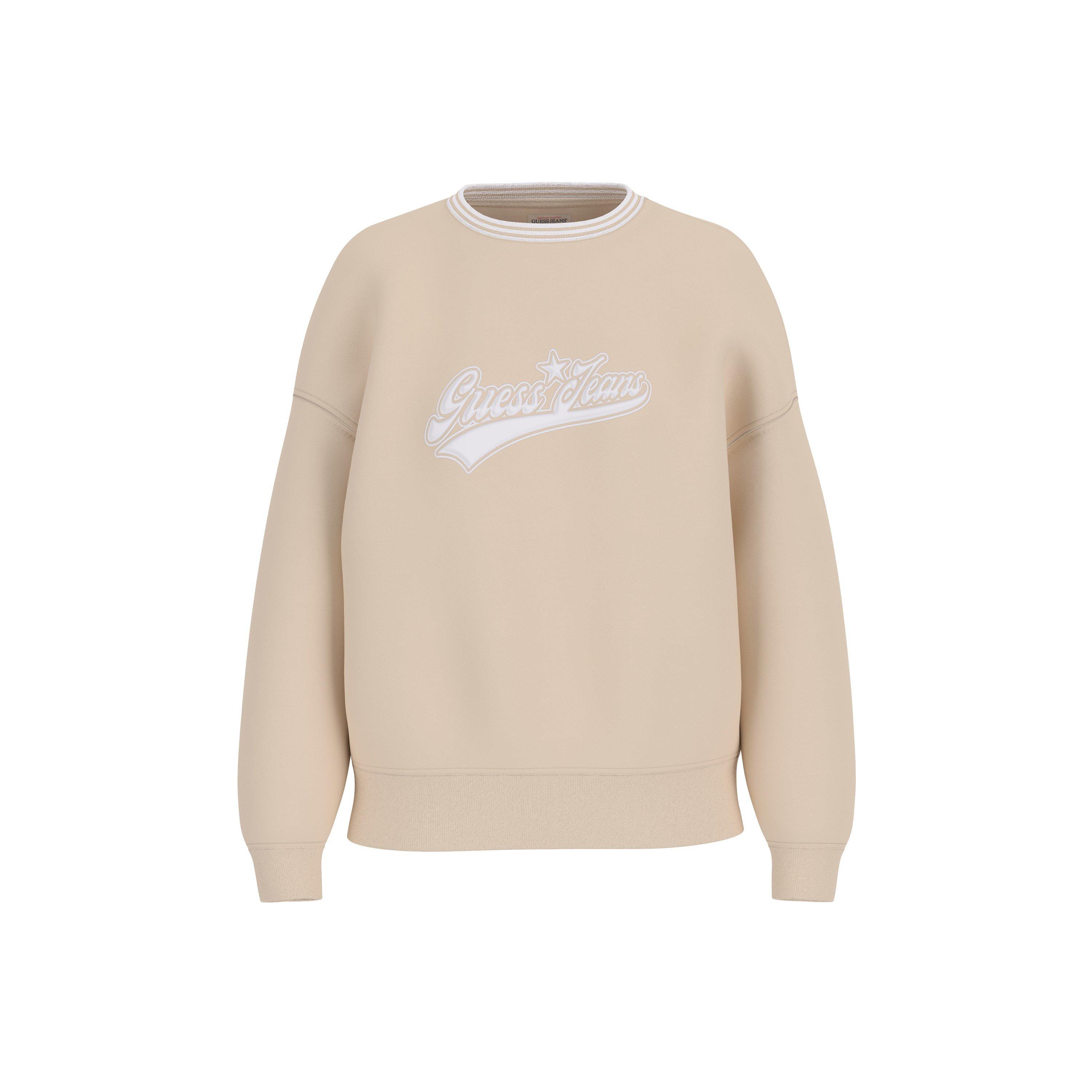 Guess Women's Star Cotton Crew Sweatshirt - Biscotti - 8 (XS)