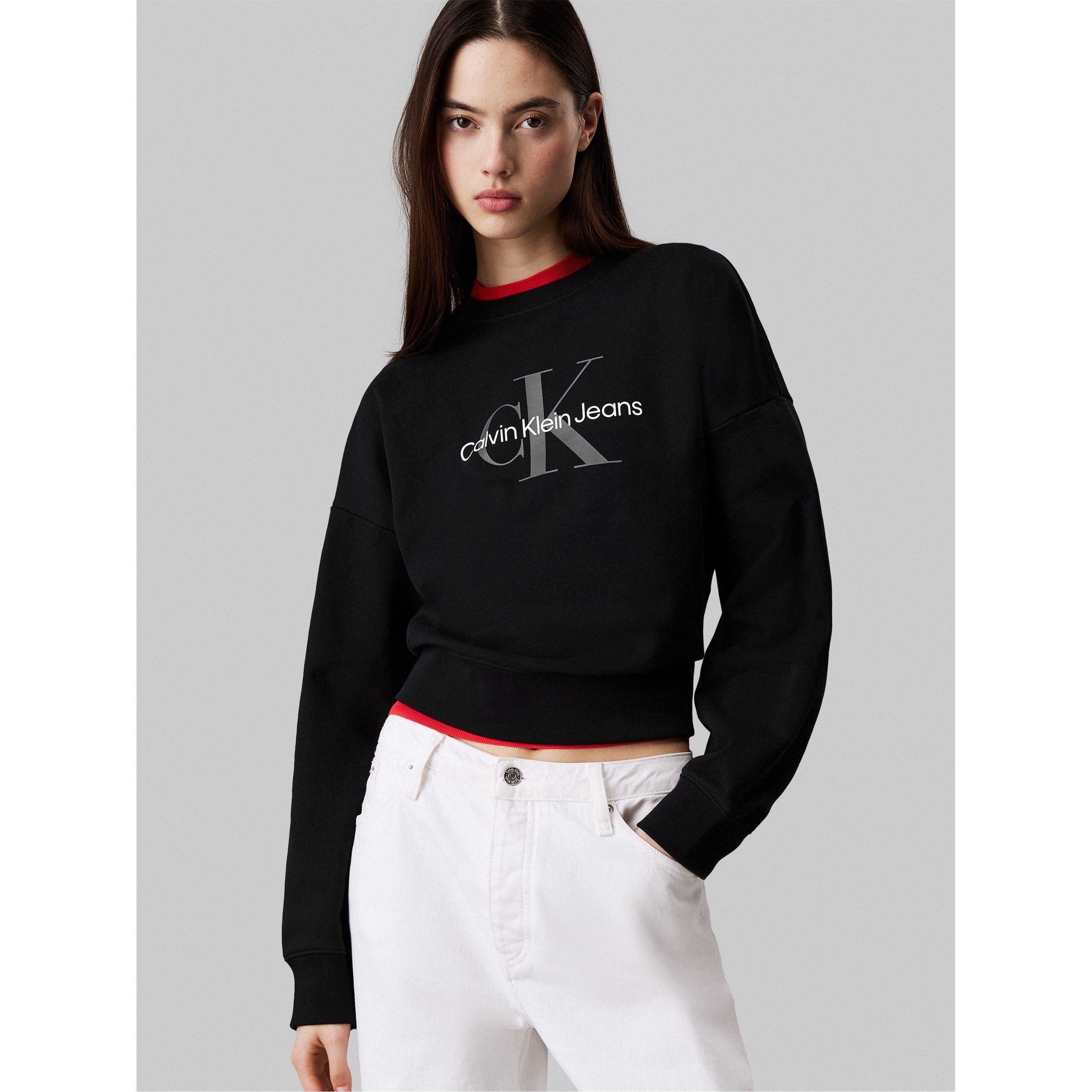 Black - Calvin Klein Jeans - Women's Cotton Crew Sweatshirt - 2