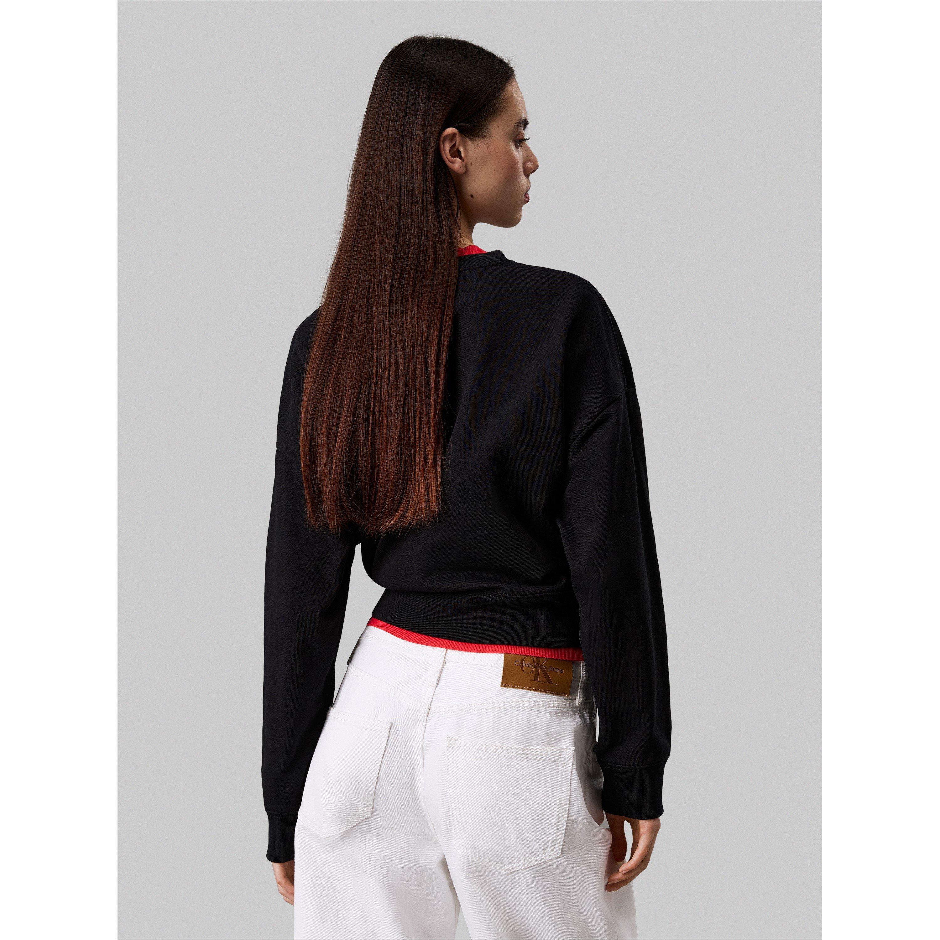 Black - Calvin Klein Jeans - Women's Cotton Crew Sweatshirt - 4