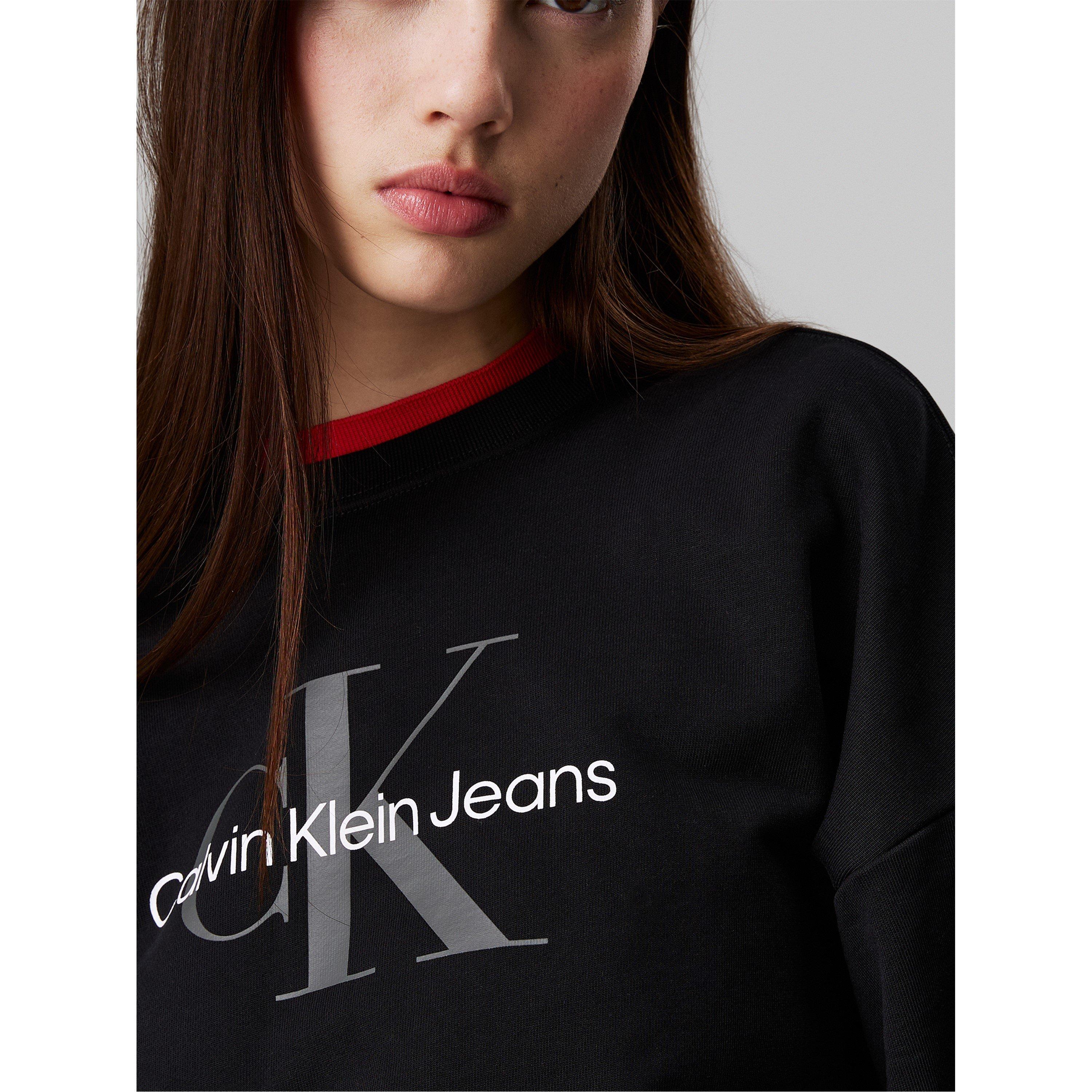 Black - Calvin Klein Jeans - Women's Cotton Crew Sweatshirt - 5