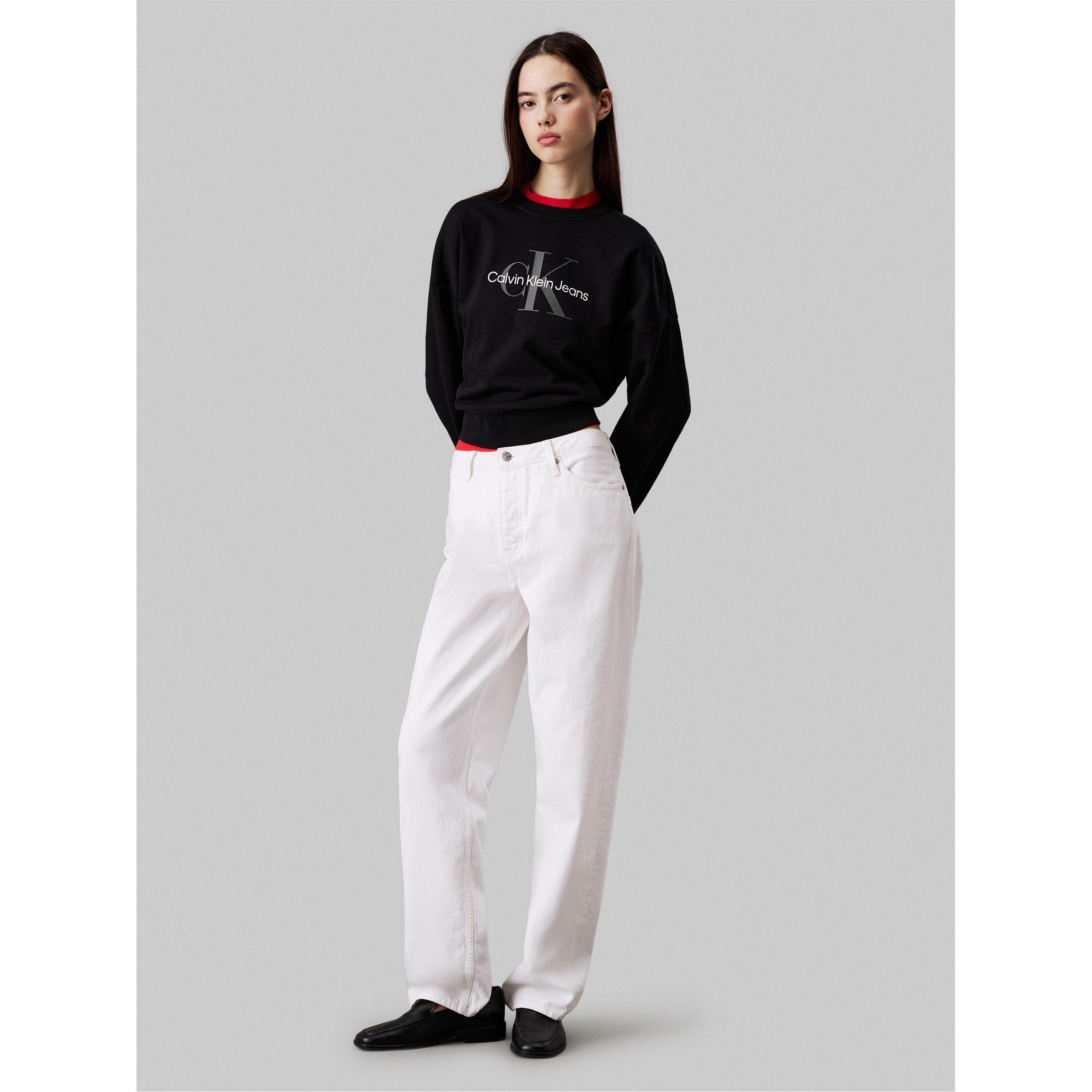 Black - Calvin Klein Jeans - Women's Cotton Crew Sweatshirt - 6