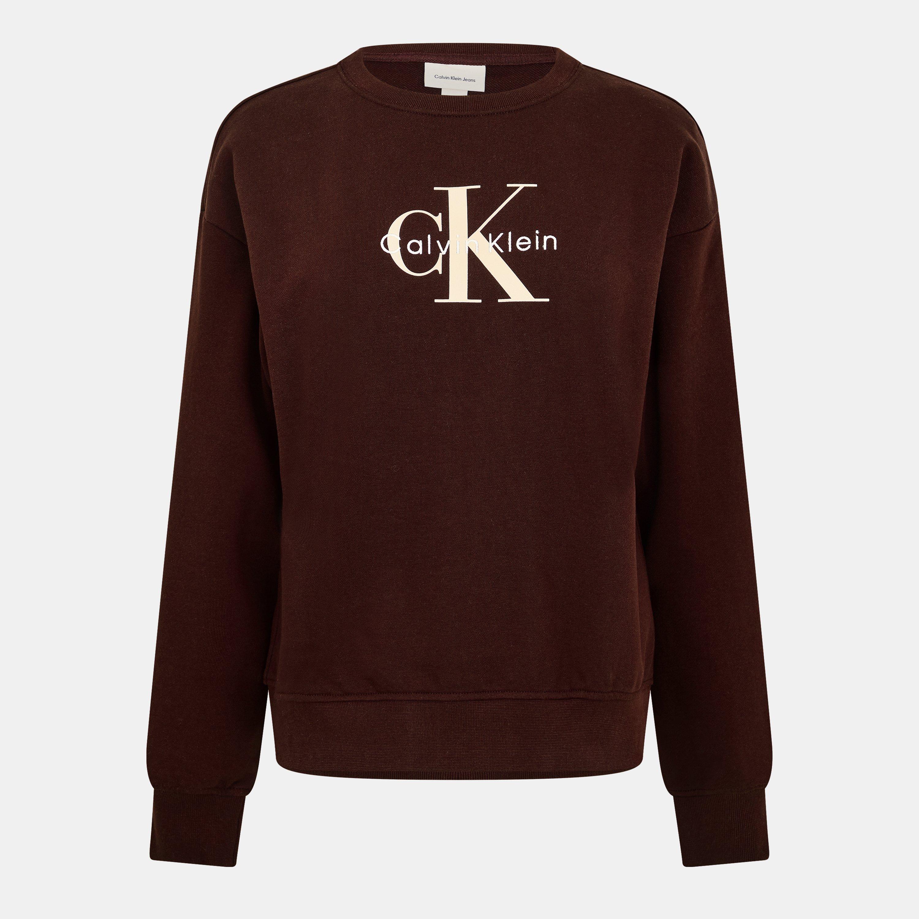 Calvin Klein Jeans Women's Cotton Crew Sweatshirt - Mocha Brown - 8 (XS)