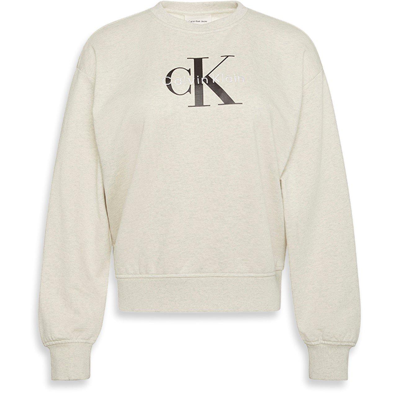 Calvin Klein Jeans Women's Cotton Crew Sweatshirt - Vanilla Heather - 8 (XS)