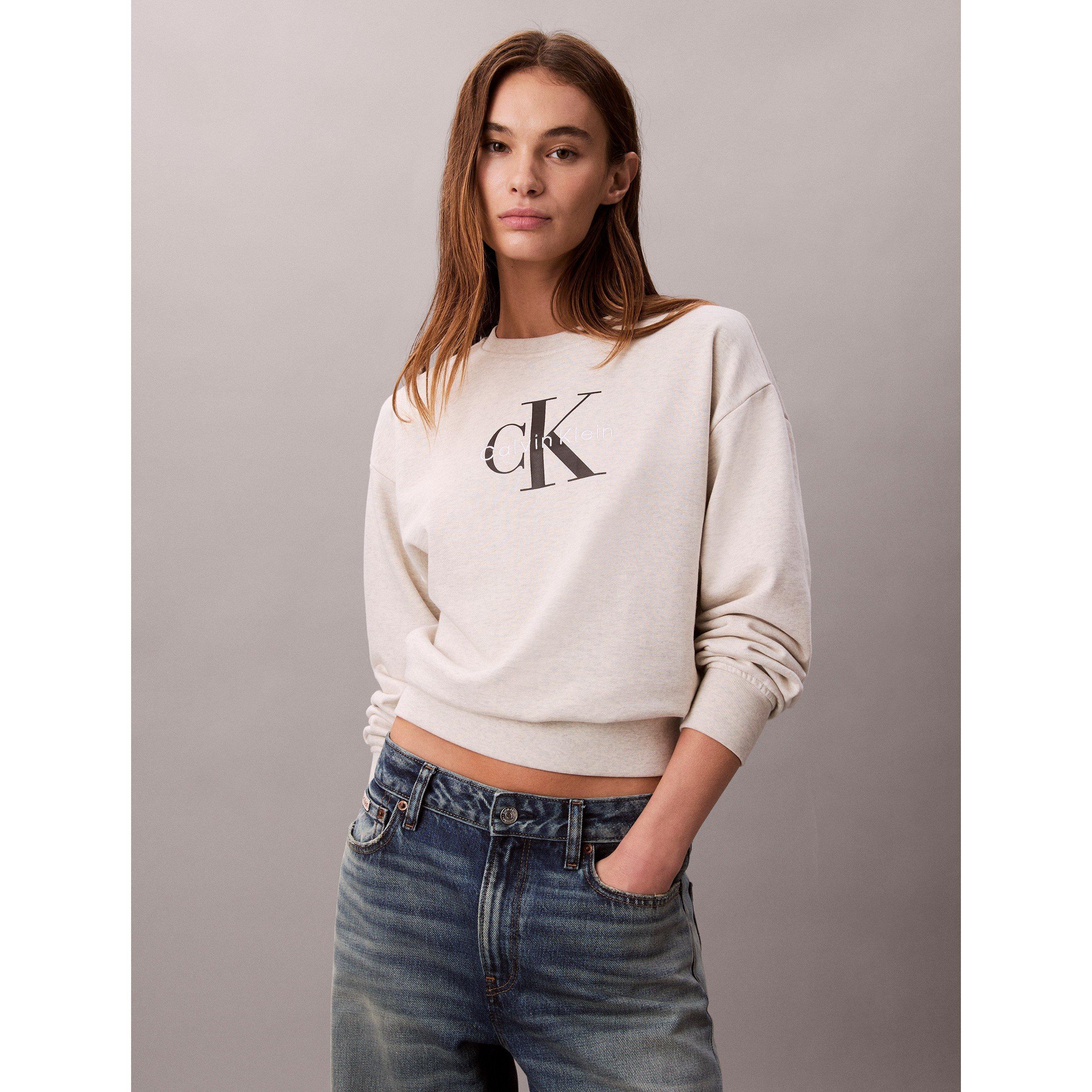 Vanilla Heather - Calvin Klein Jeans - Women's Cotton Crew Sweatshirt - 2