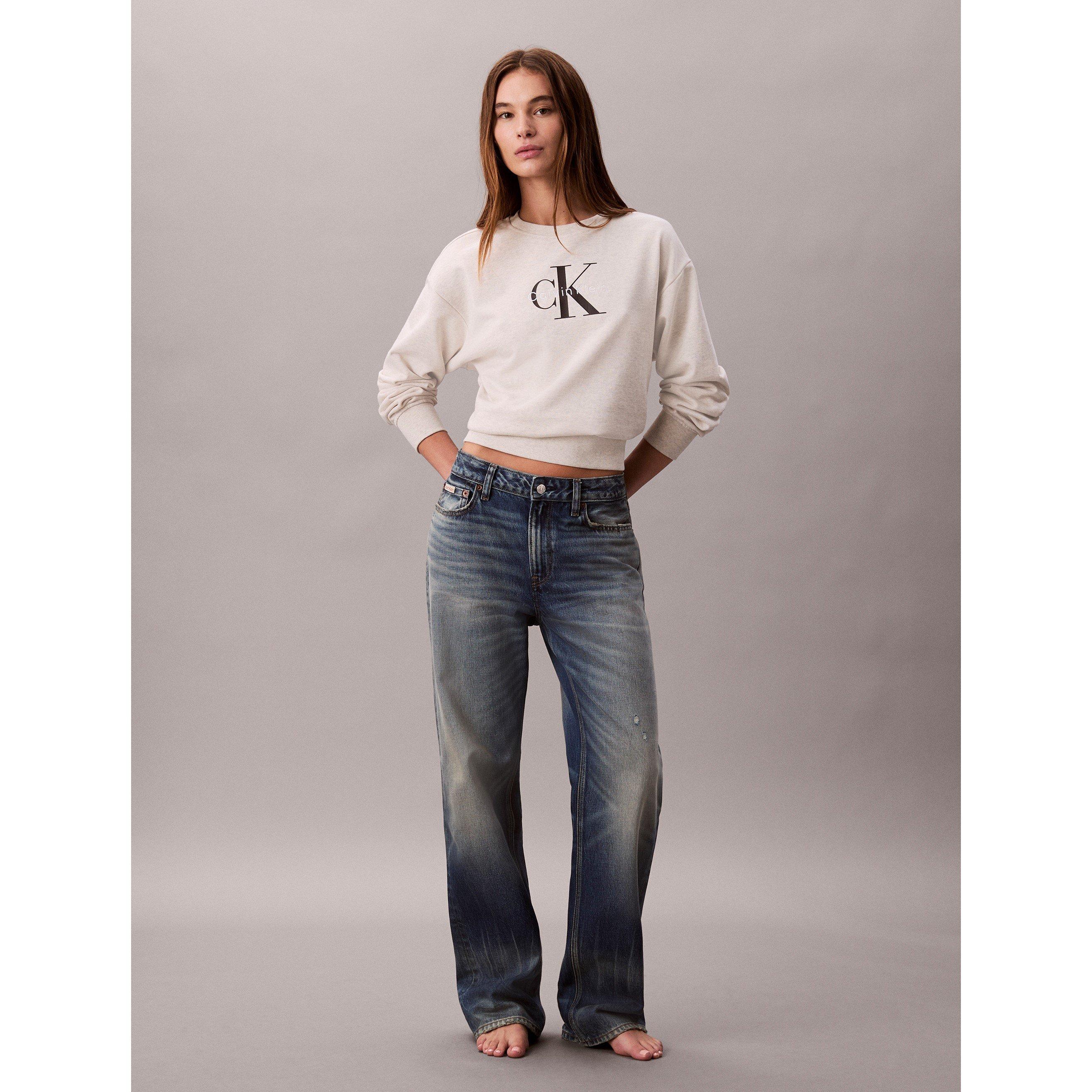 Vanilla Heather - Calvin Klein Jeans - Women's Cotton Crew Sweatshirt - 3