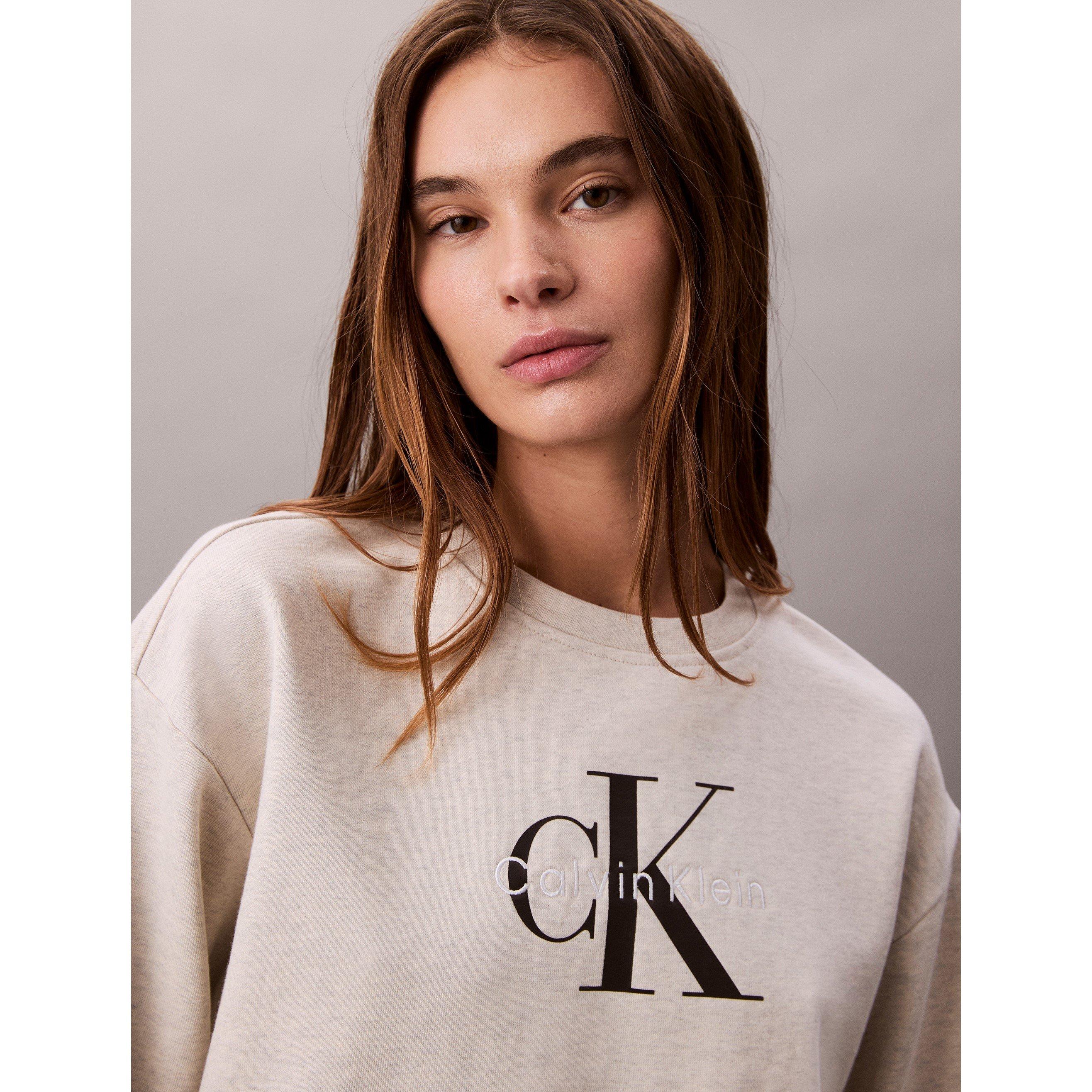 Vanilla Heather - Calvin Klein Jeans - Women's Cotton Crew Sweatshirt - 4