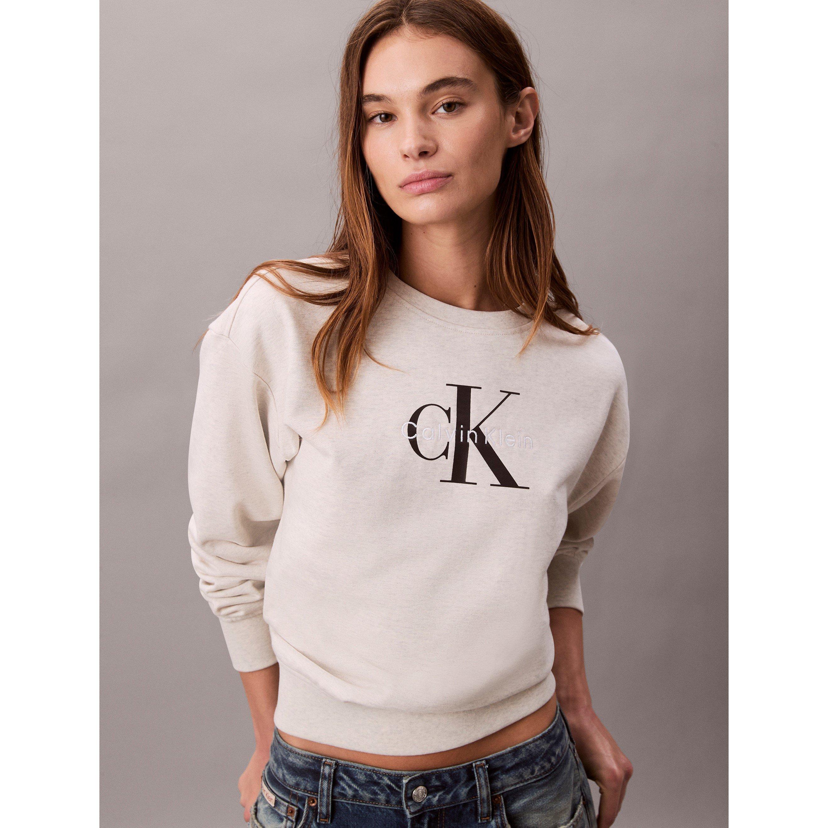 Vanilla Heather - Calvin Klein Jeans - Women's Cotton Crew Sweatshirt - 5