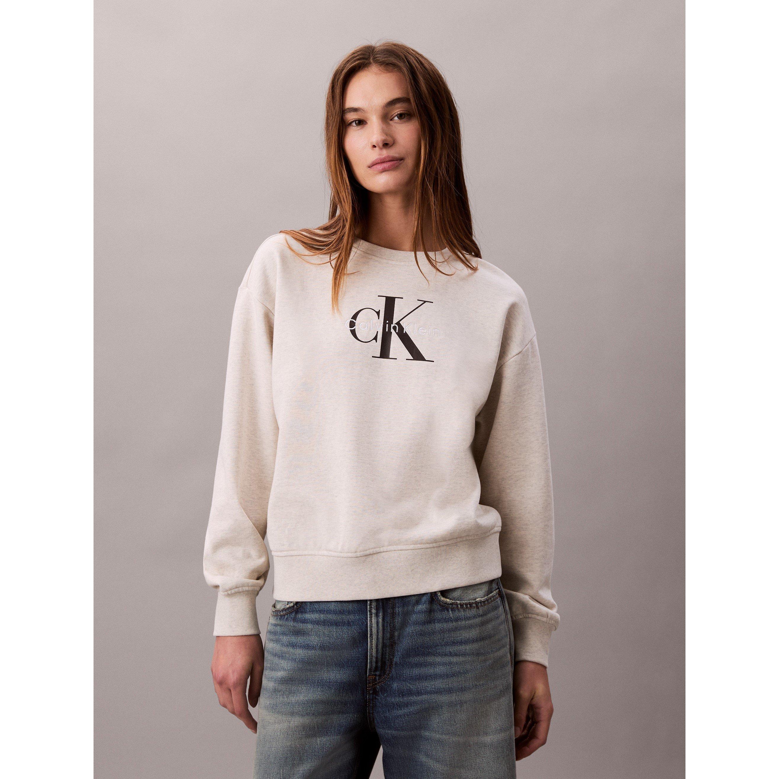 Vanilla Heather - Calvin Klein Jeans - Women's Cotton Crew Sweatshirt - 6