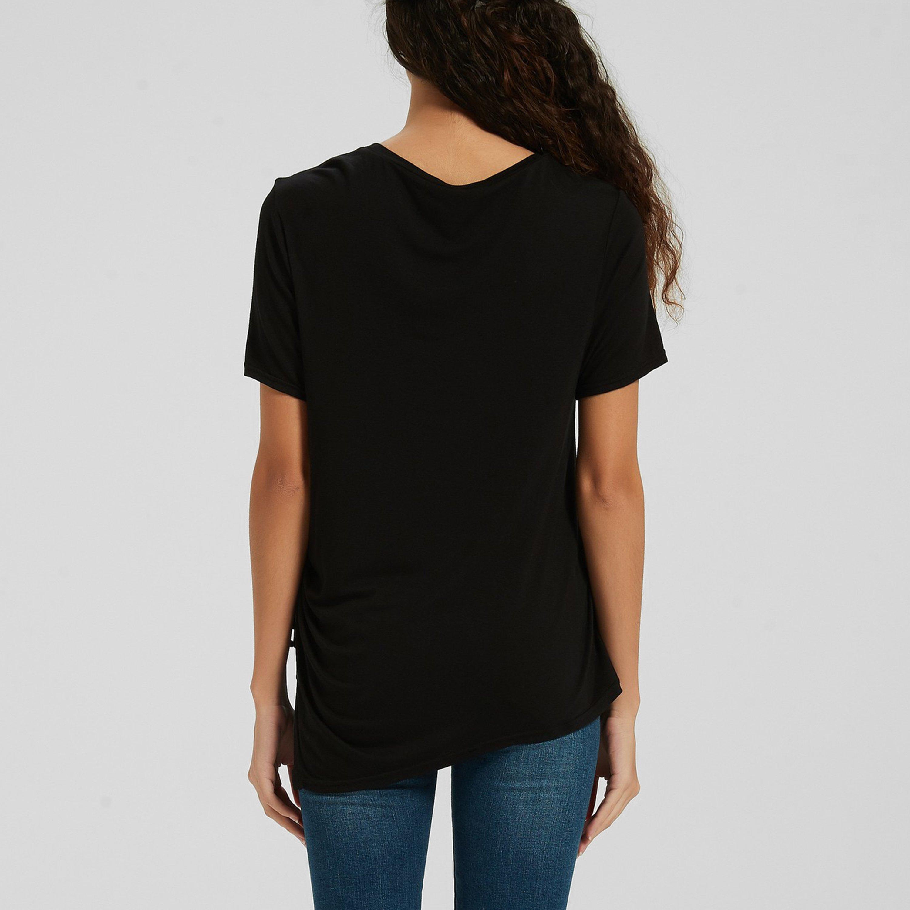 Black - Be You - Ruched Side Regular Fit T-Shirt - 2