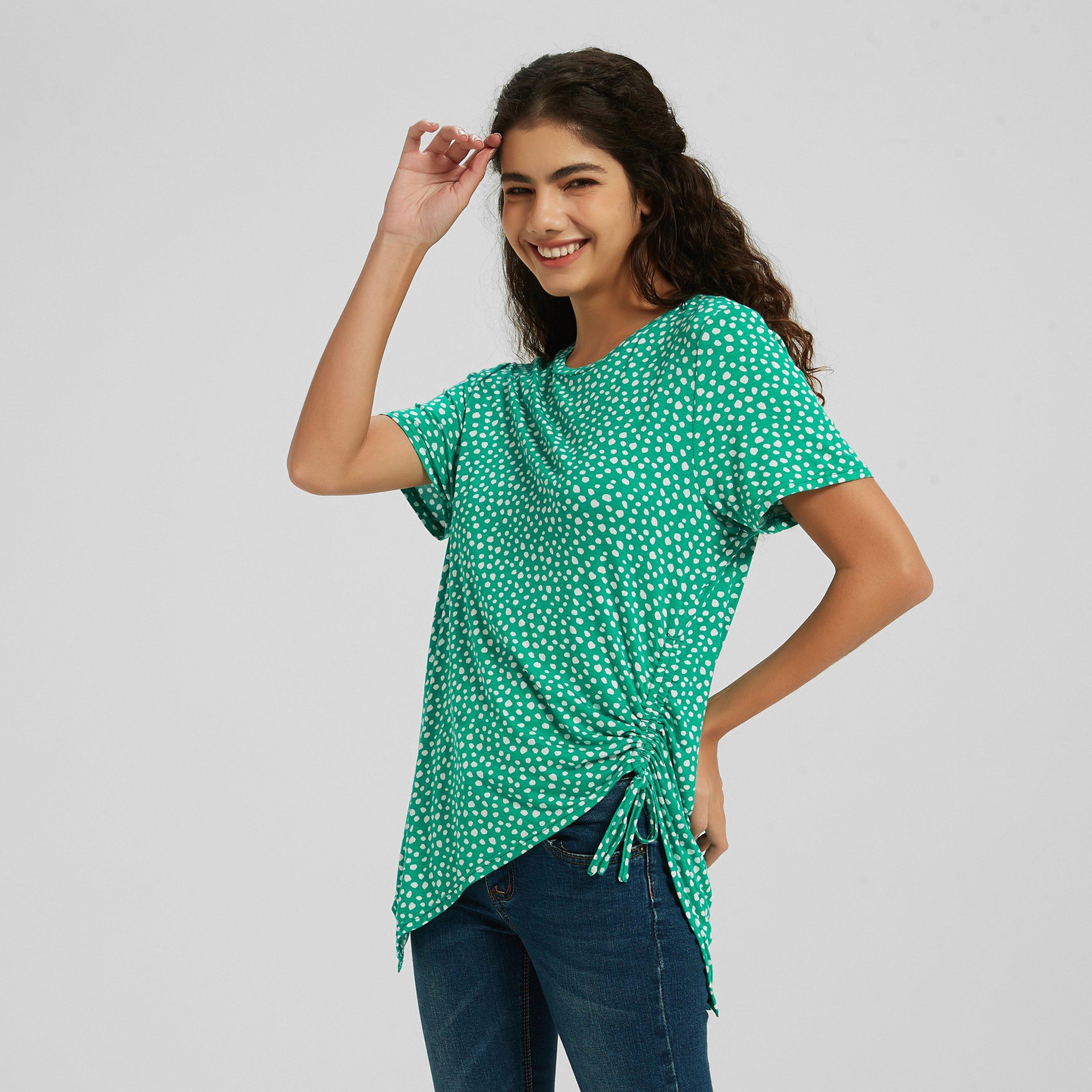 Green Spot - Be You - Women's Ruched Side Regular Fit T-Shirt - 4
