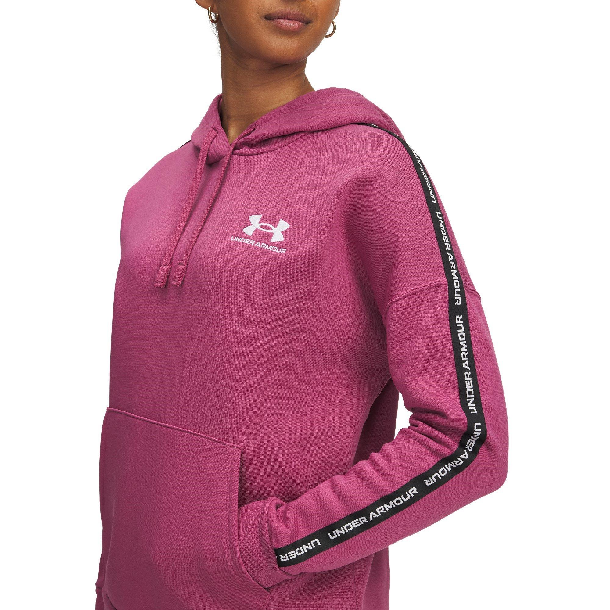 Fuchsia Dusk - Under Armour - Icon Fleece Tape Hoodie - 3